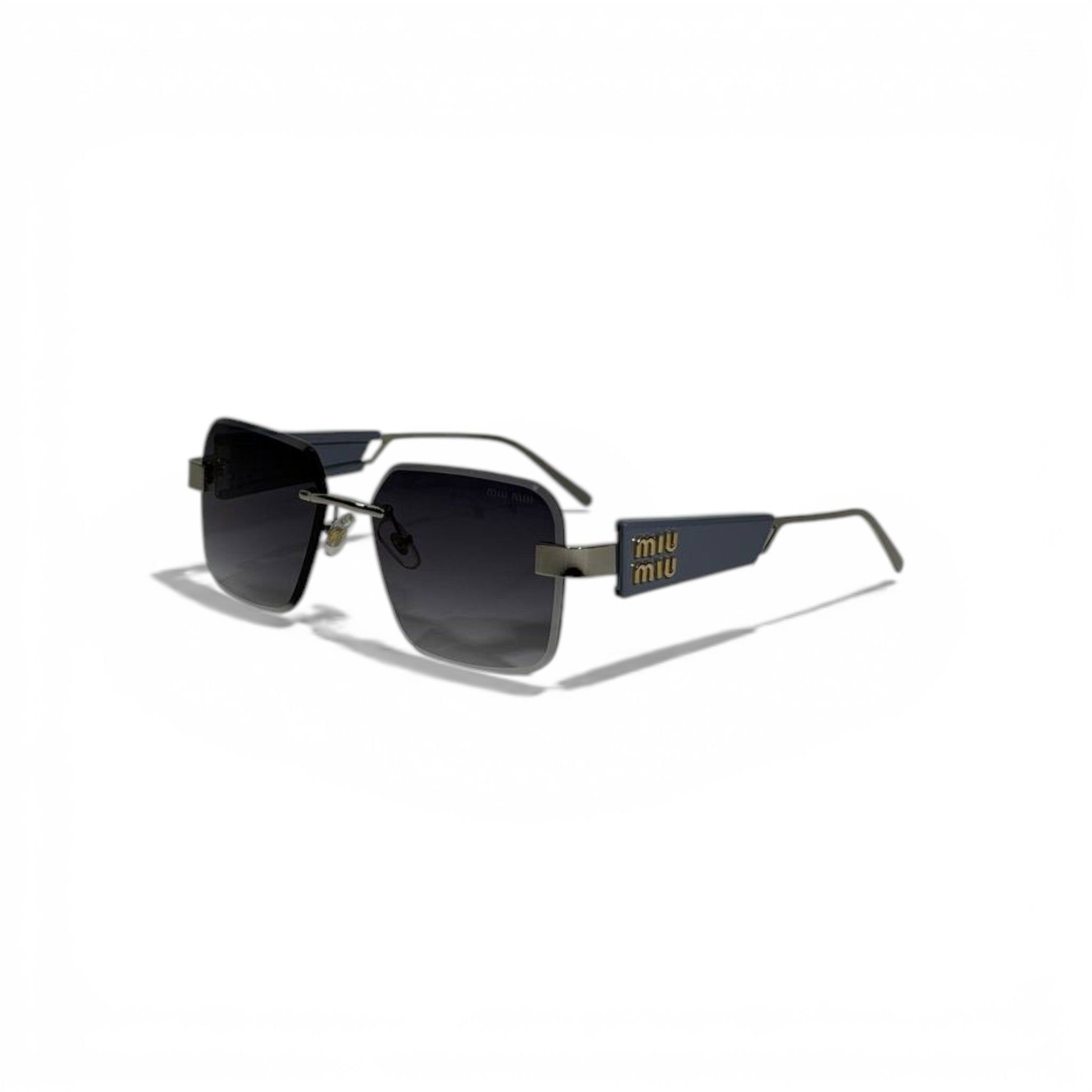 Miu Miu Square Sunglasses Grey Gradient Lenses Bold Logo Luxury Style 😎🕶️✨