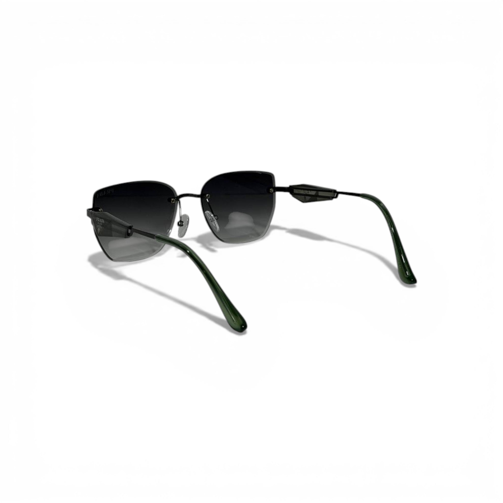 Prada Geometric Sunglasses Gradient Lenses Modern Luxury 🕶️💚🖤✨