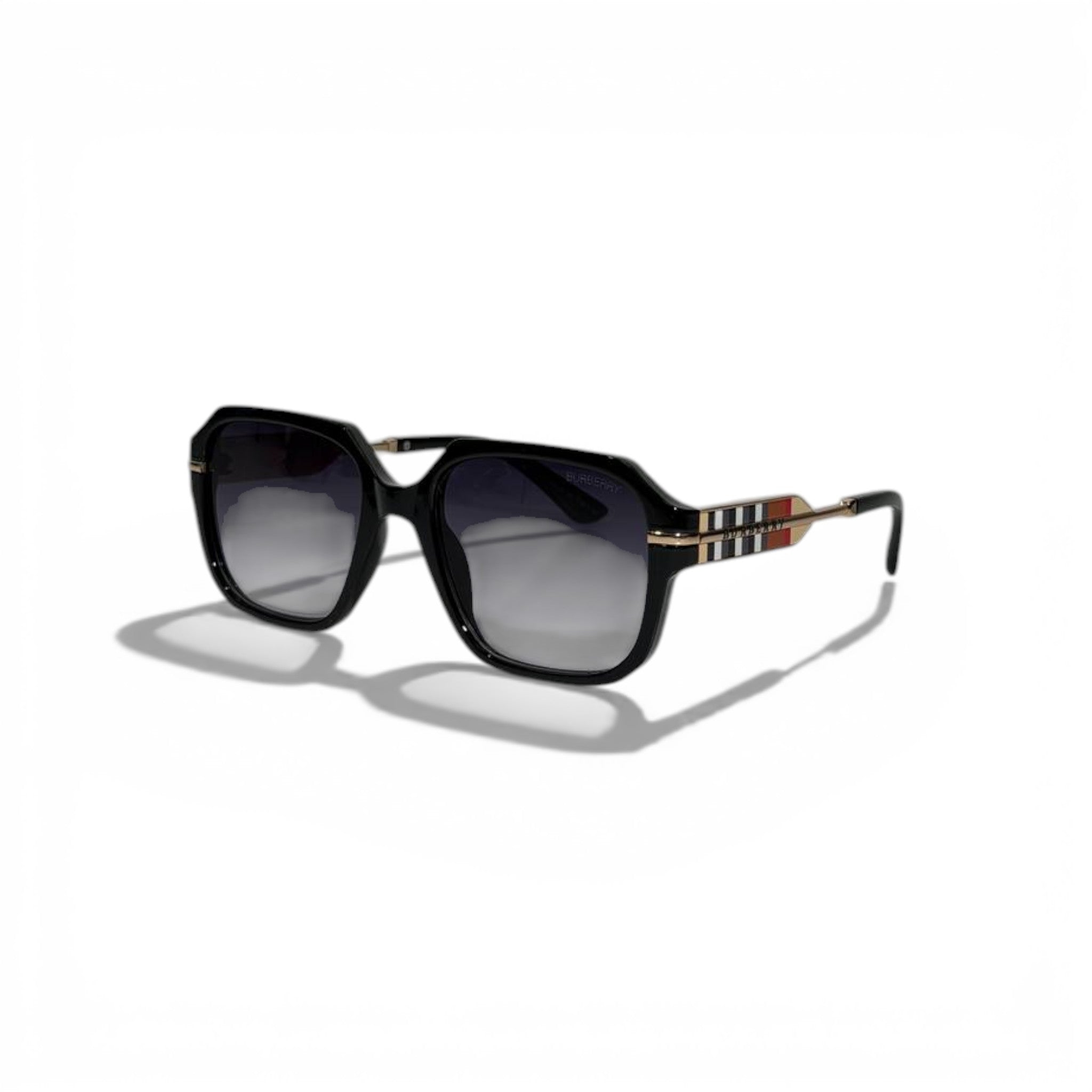 Burberry Black Square Sunglasses Iconic Check Detail Luxury 🕶️🖤✨