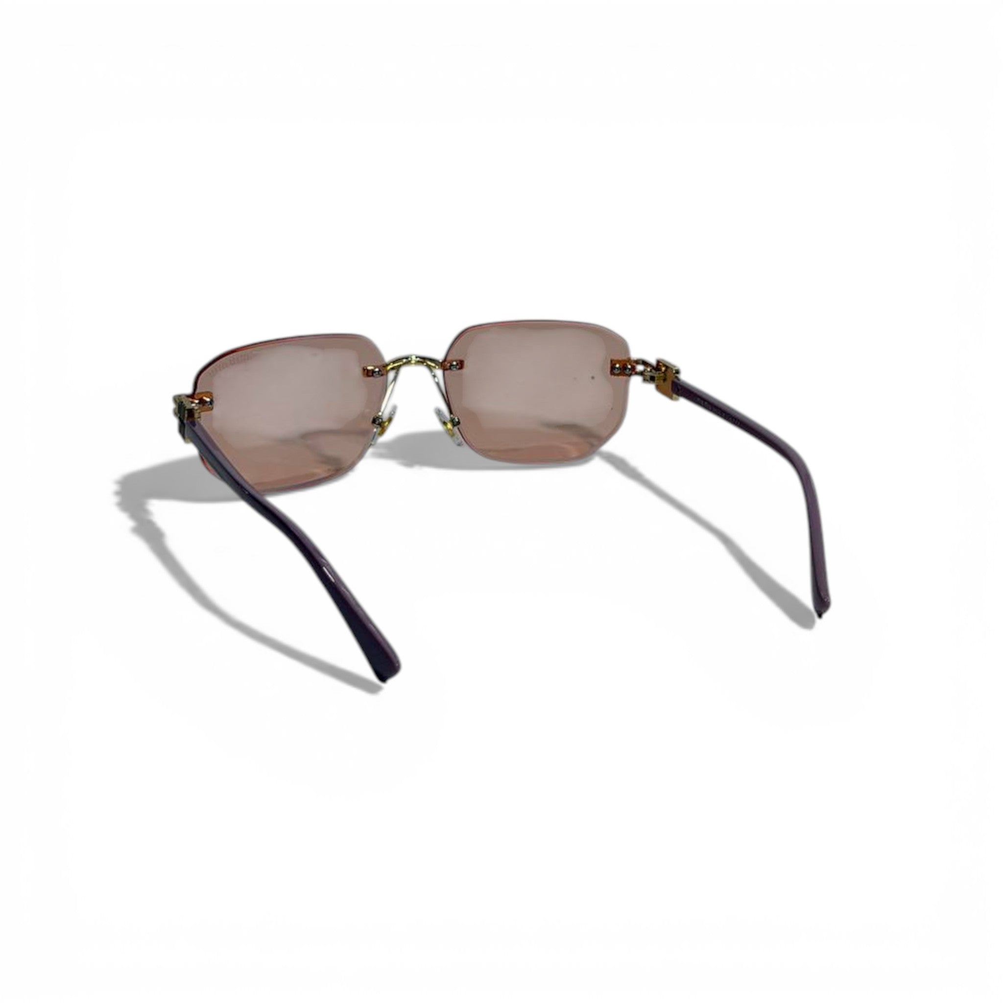 ✨🕶️ Miu Miu Luxury Rimless Sunglasses – Rose Gradient & Gold Accents 🕶️✨