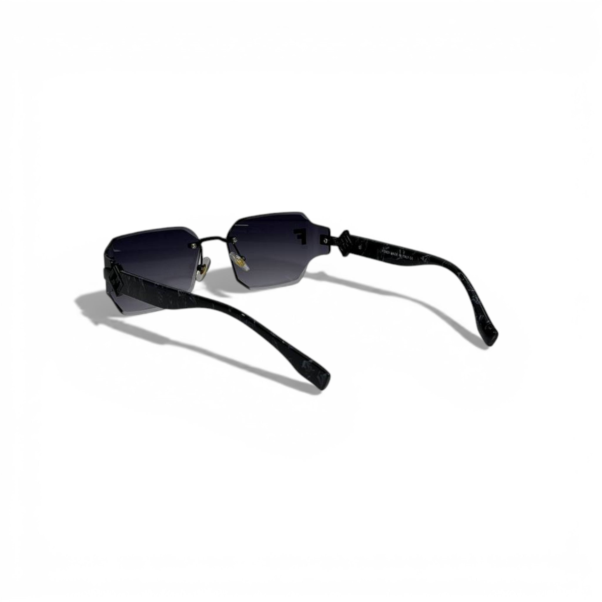🖤 FENDI Rimless Square Sunglasses – Black Frame & Grey Gradient Lenses | Luxury Designer Eyewear 🖤