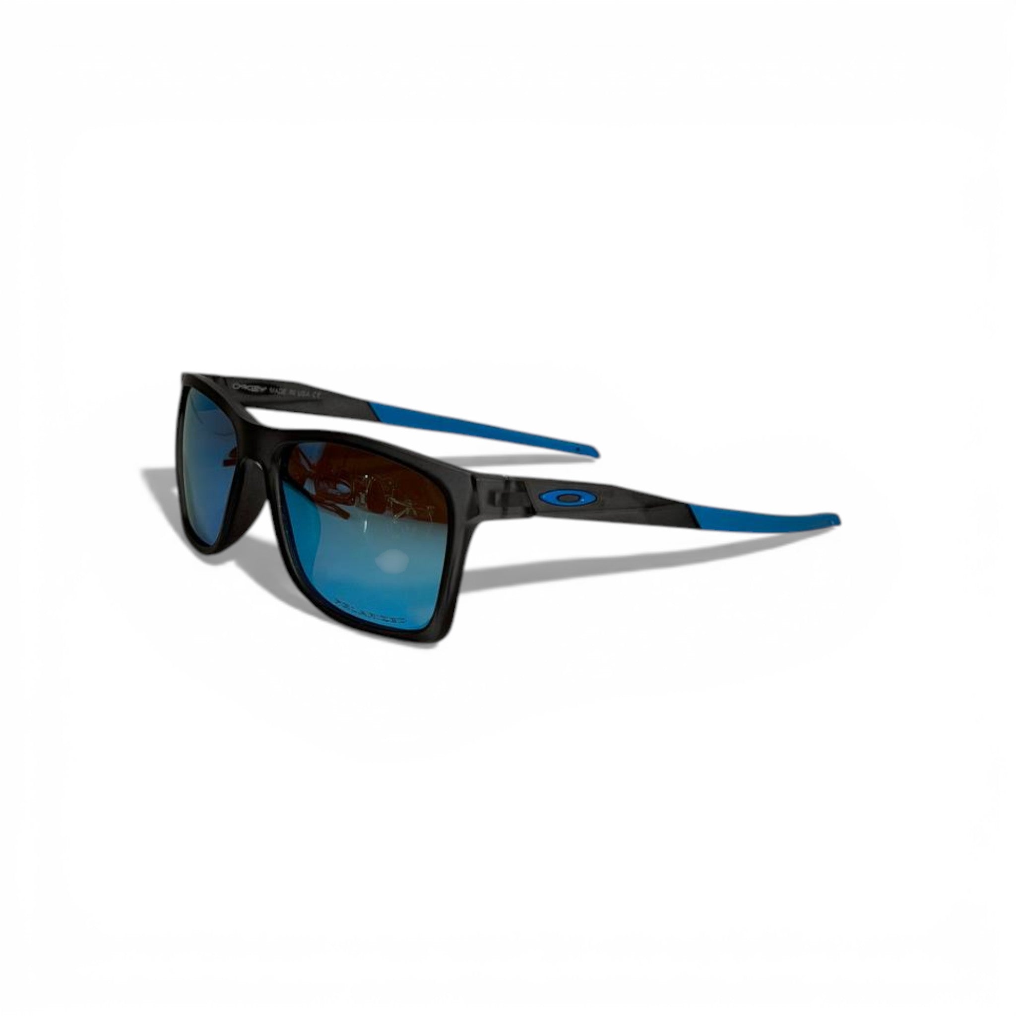 🕶️ OAKLEY Sport Square Sunglasses – Black Frame & Blue Mirror Lenses | Performance Eyewear 🕶️
