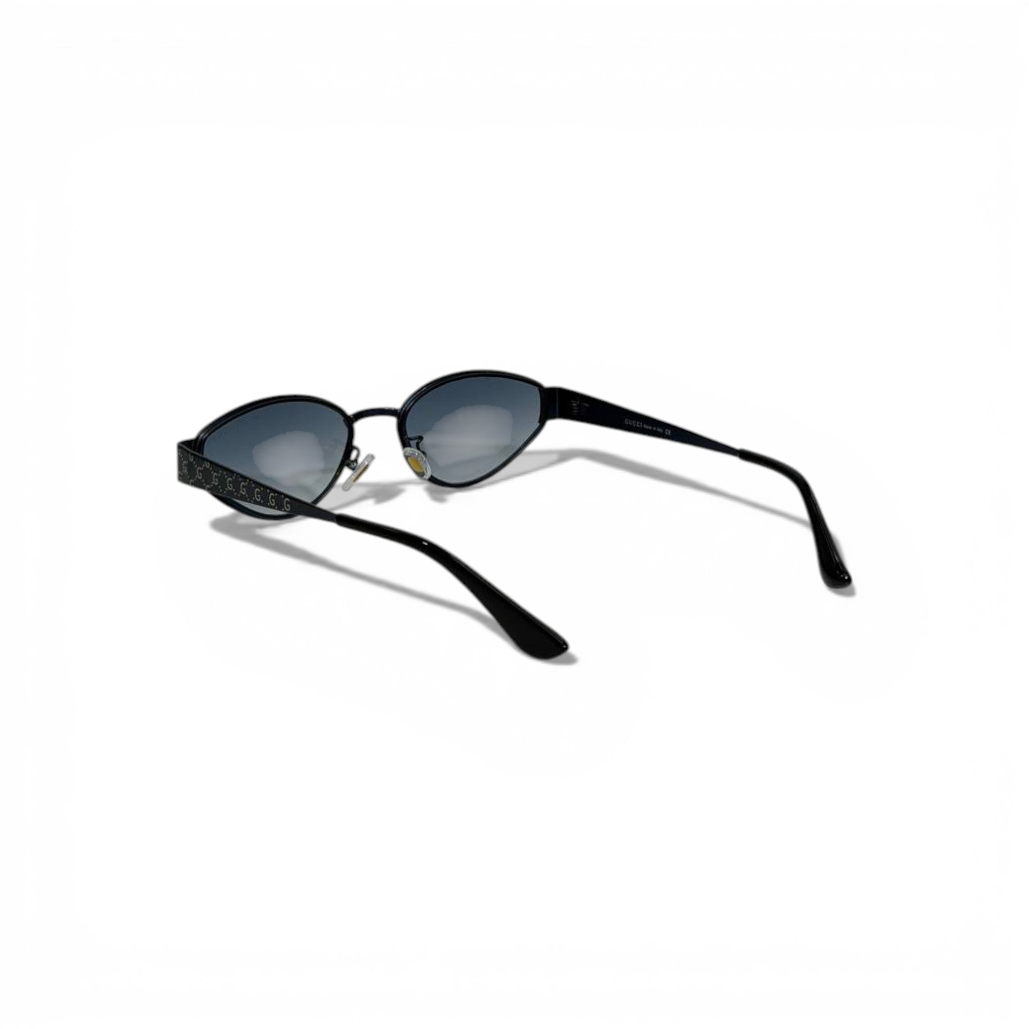 🖤 GUCCI Oval Sunglasses – Black Frame & Grey Lenses | GG Monogram Temples 🖤