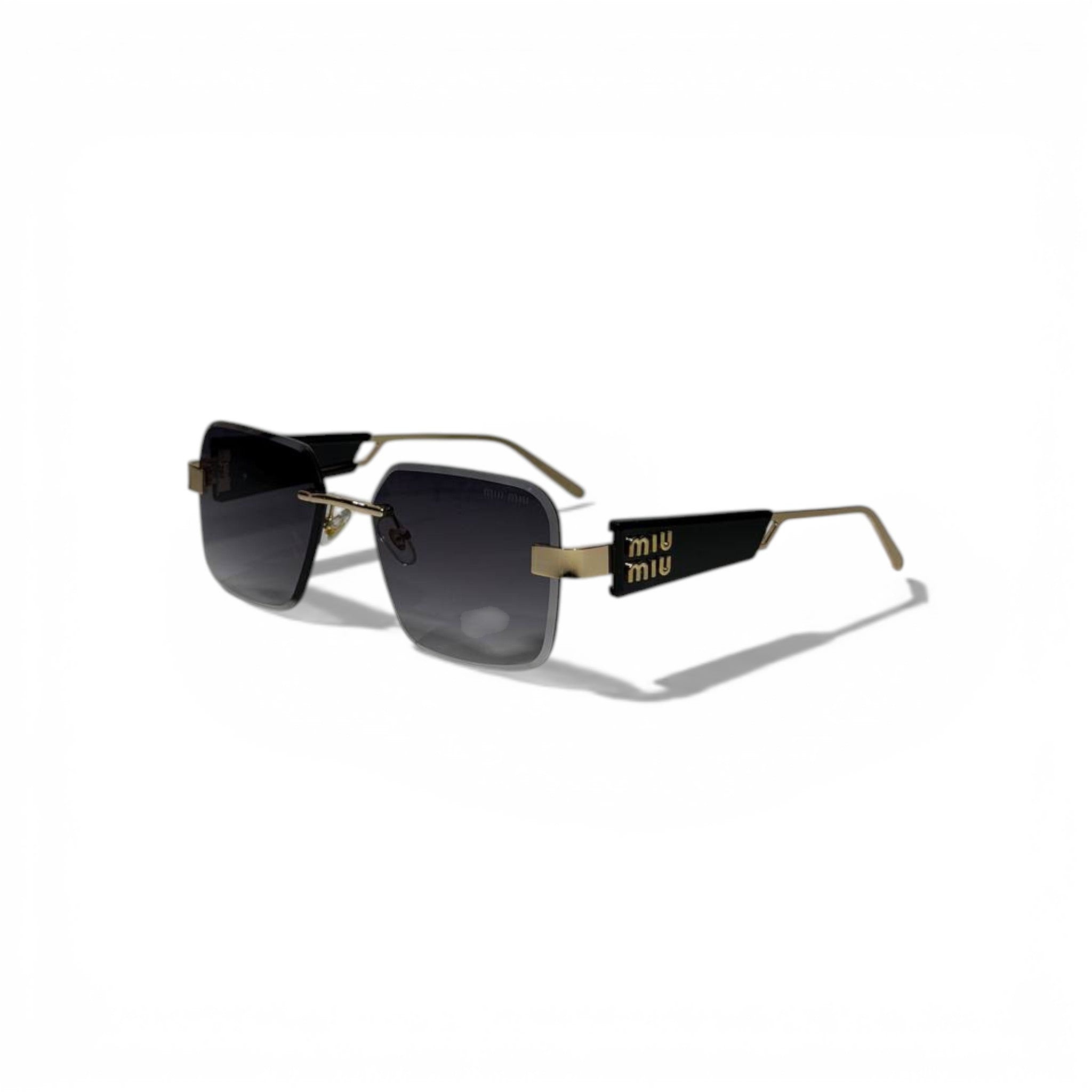 ✨🕶️ MIU MIU Square Sunglasses – Gold Metal Frame & Dark Lenses 🕶️✨