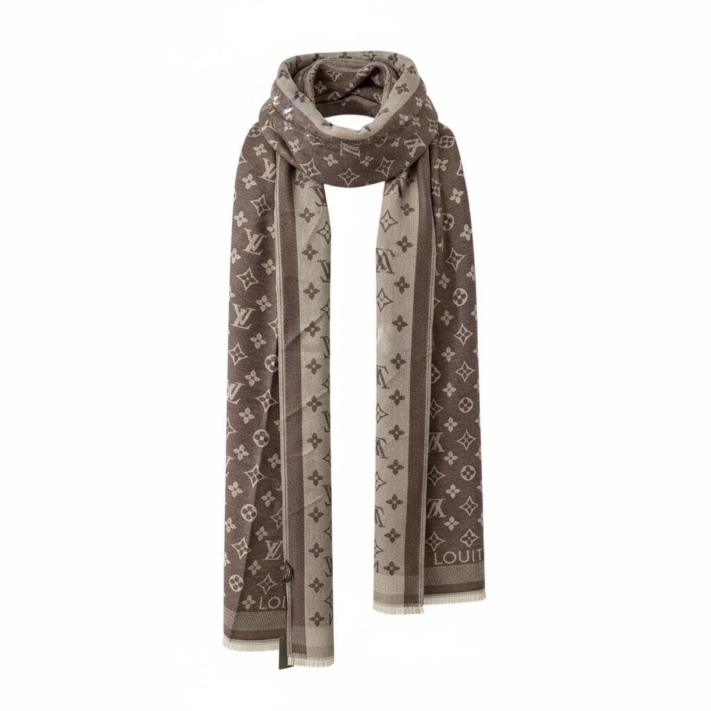 🤎✨ Louis Vuitton Two-Tone Brown Monogram Scarf – Iconic Luxury Statement 🧣🔥