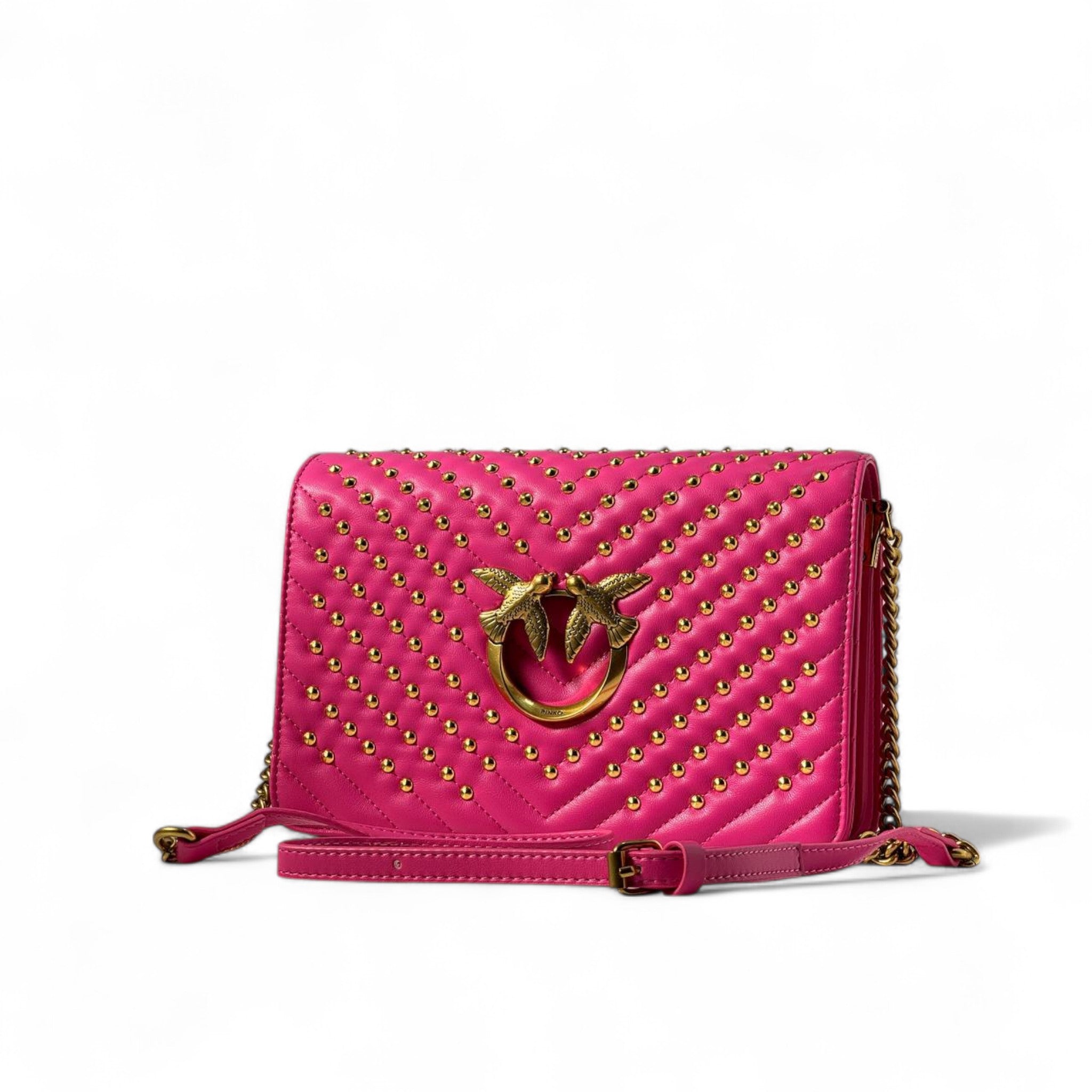 Pinko Fuchsia Studded Love Bag 💖✨ – Bold, Bright & Unapologetically You