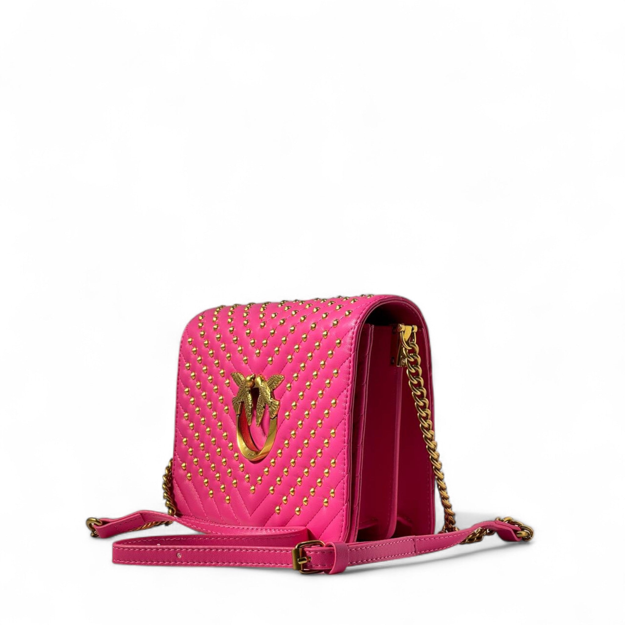 Pinko Fuchsia Studded Love Bag 💖✨ – Bold, Bright & Unapologetically You