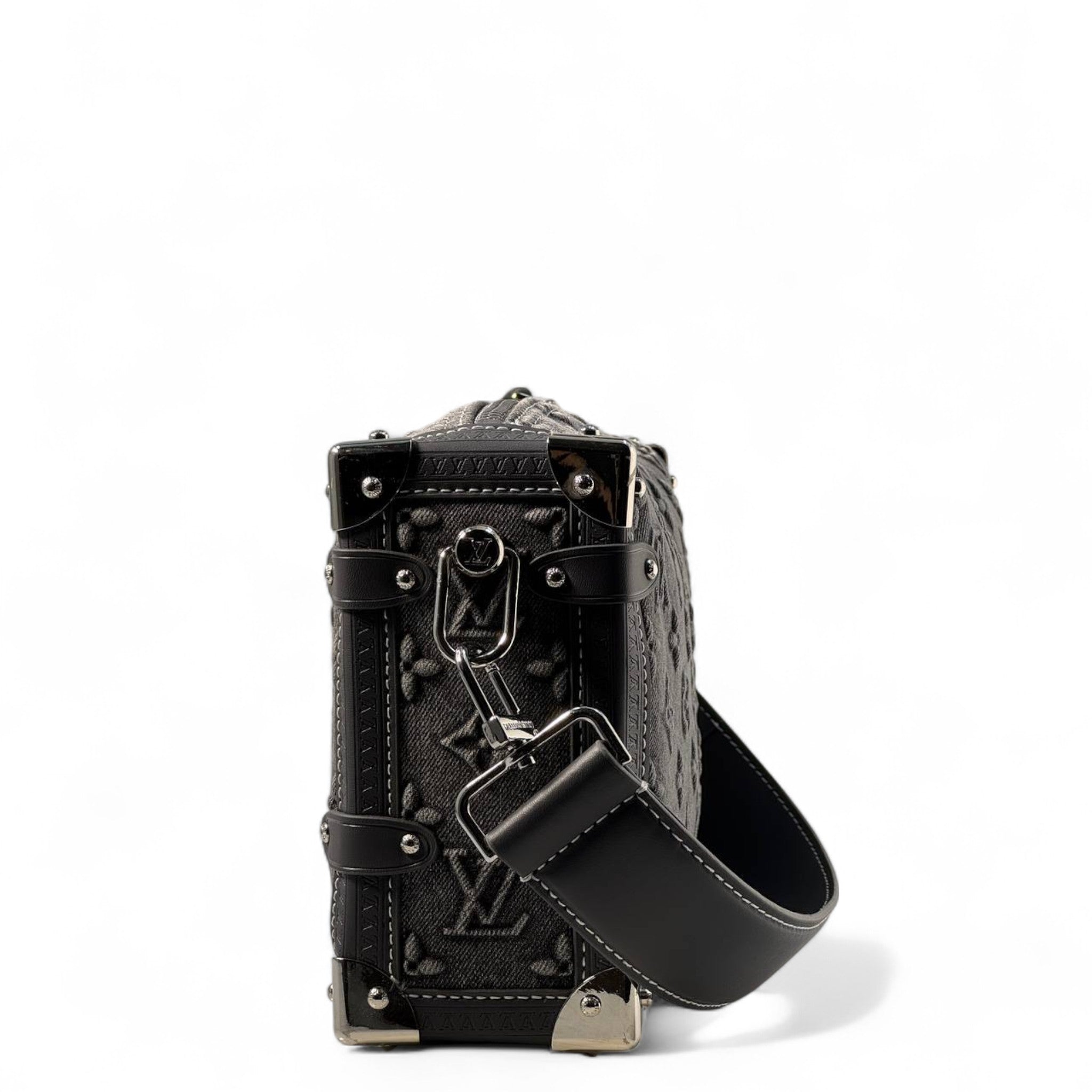 Louis Vuitton Monogram Soft Trunk – Dark Grey Embossed Canvas 🖤✨