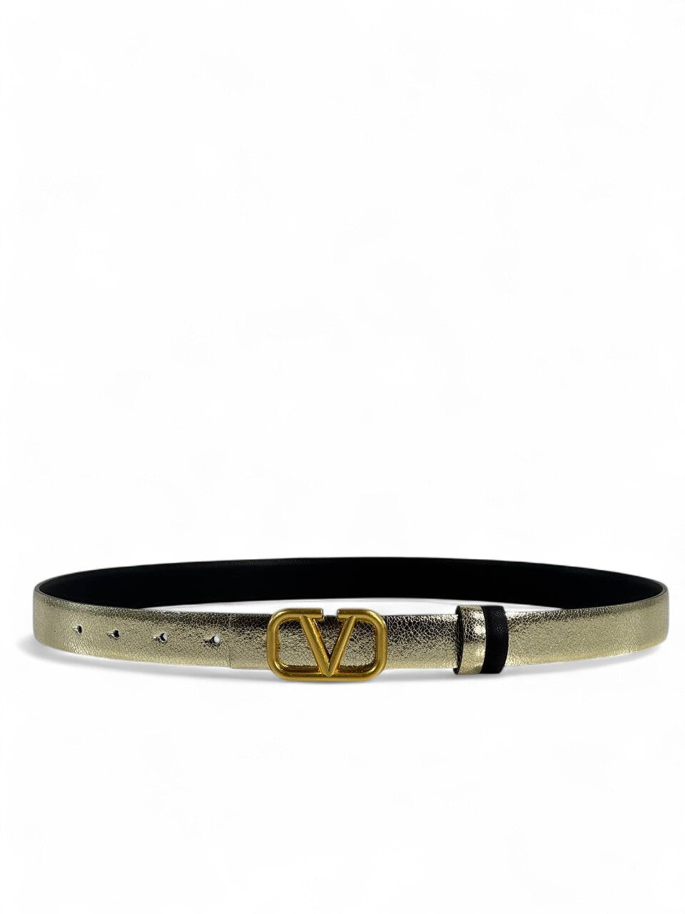 ✨ Valentino Garavani VLogo Reversible Belt – Gold & Black Double-Face Luxury (105cm)