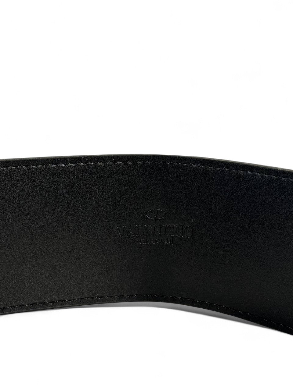 🖤 Valentino Garavani All-Black VLogo Belt – Wide Leather Luxury (120cm)