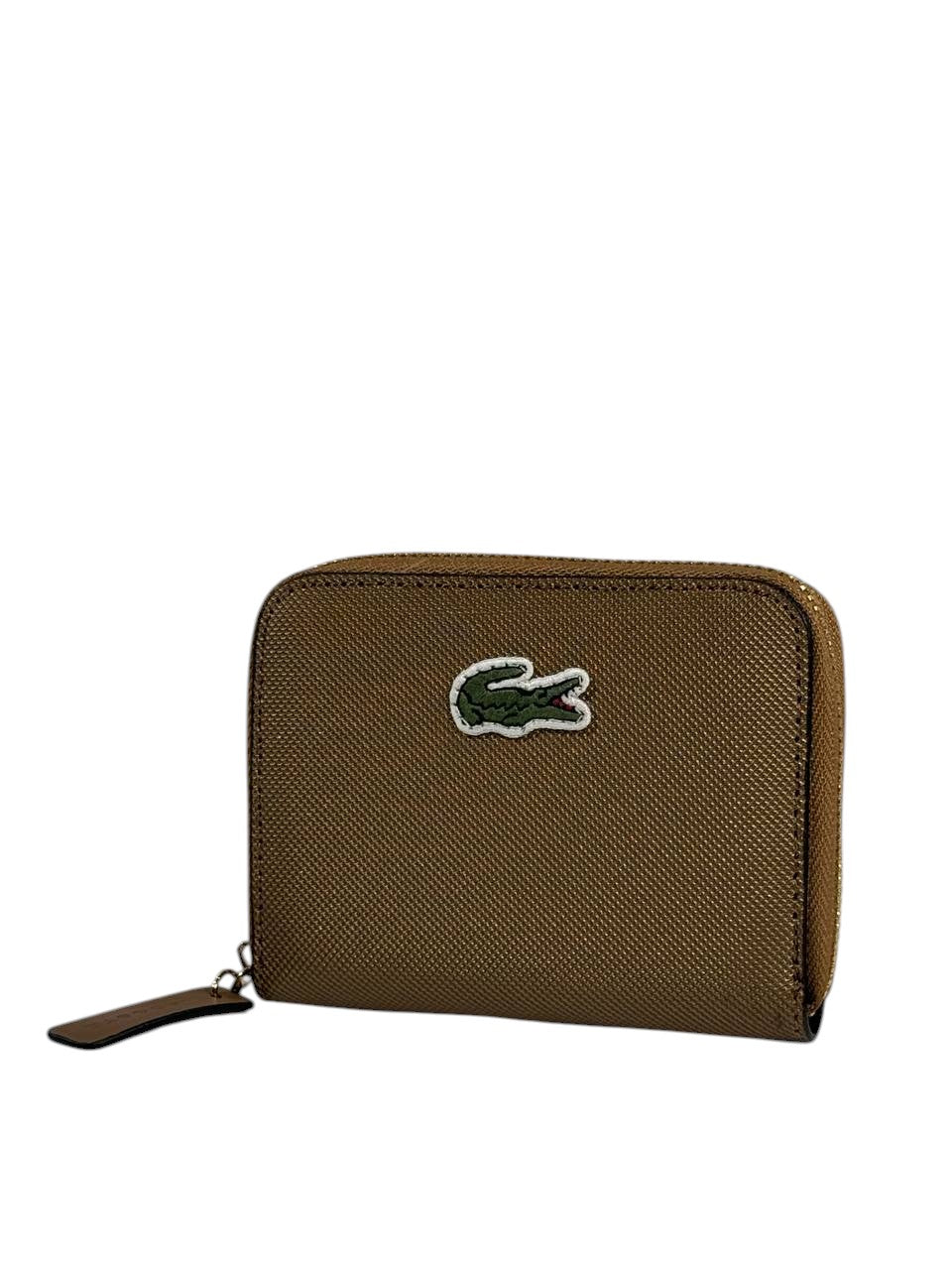 🐊 Lacoste Beige Zip-Around Wallet – Elegant & Secure 🤎✨