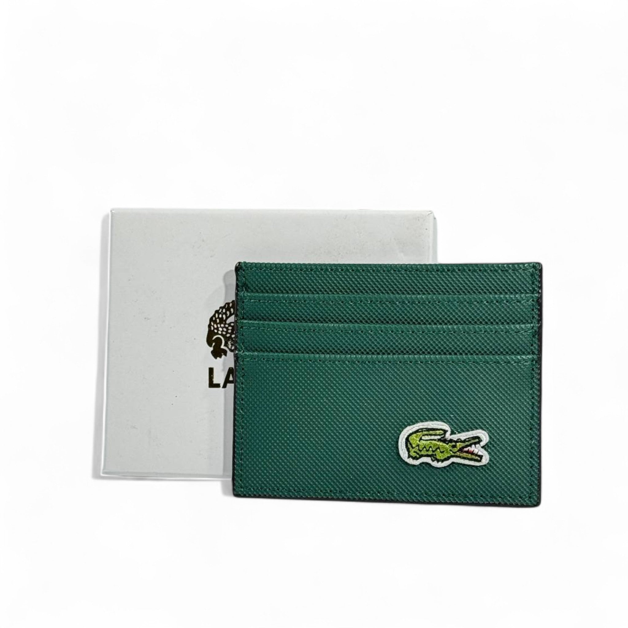 🐊 Lacoste Green Card Holder – Sleek Minimalism 🖤✨
