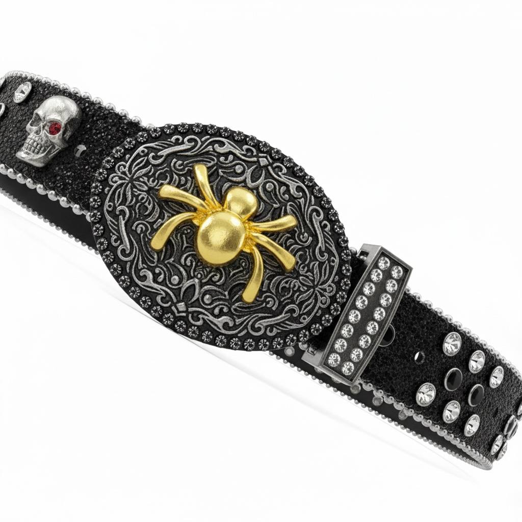 🕷️ Spider Statement Belt – Black & Gold Edition