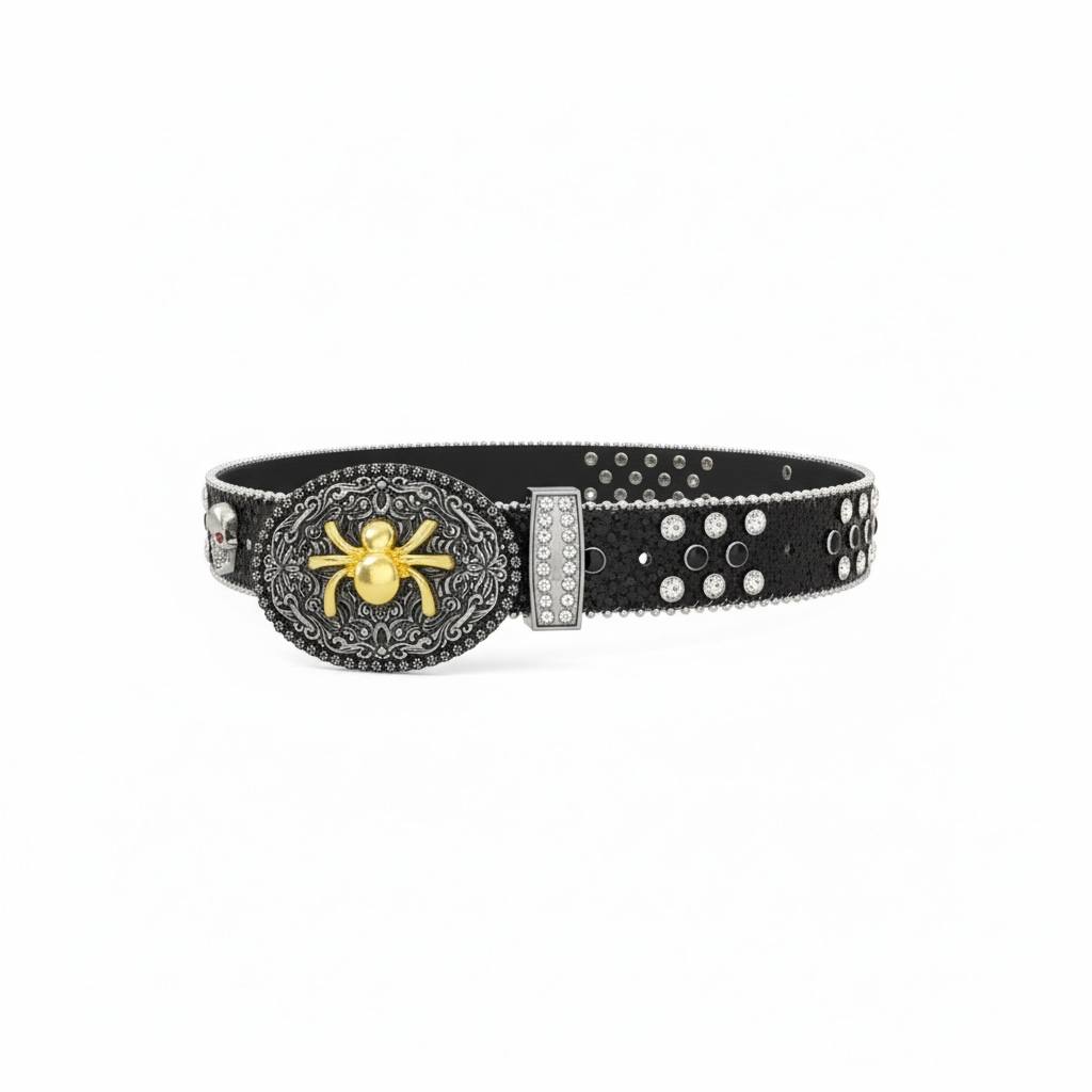 🕷️ Spider Statement Belt – Black & Gold Edition