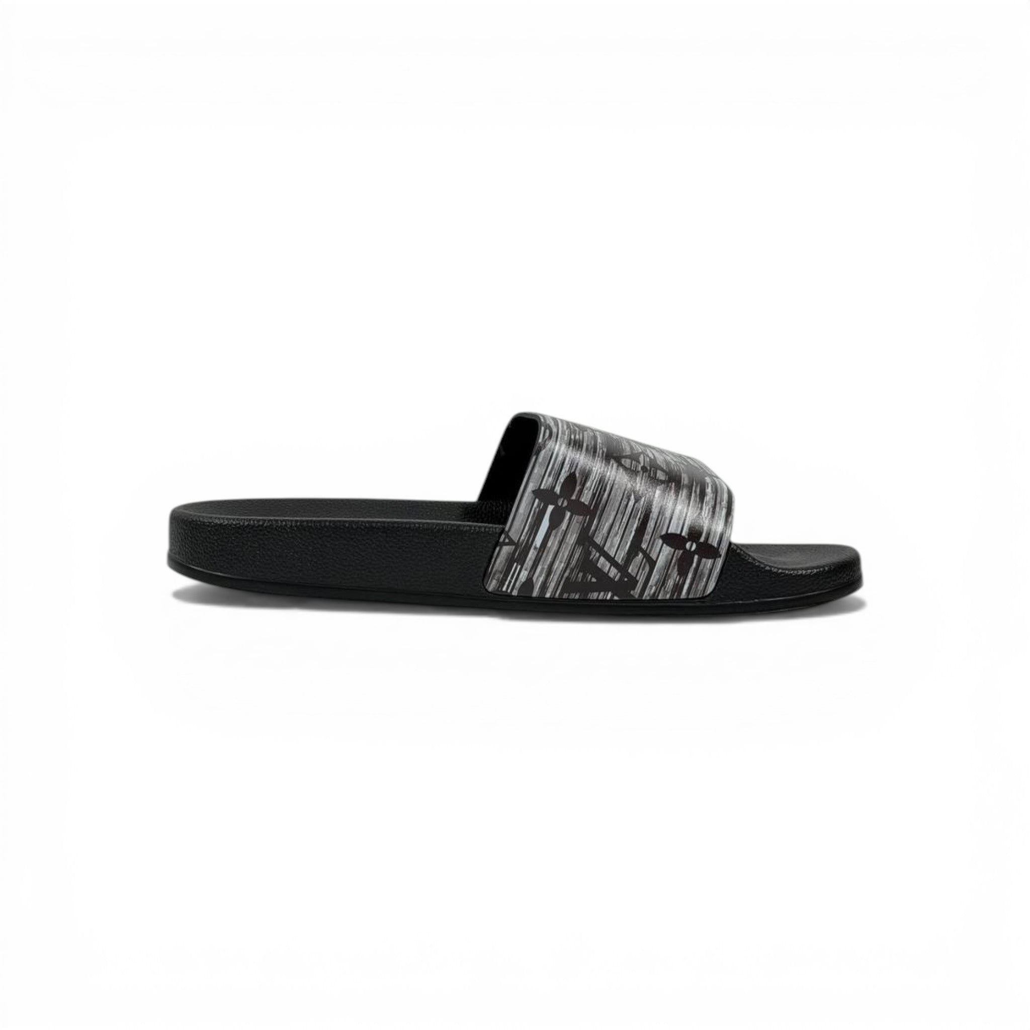 🖤 Louis Vuitton Slides – Grey Monogram Brush Edition 🎨🔥