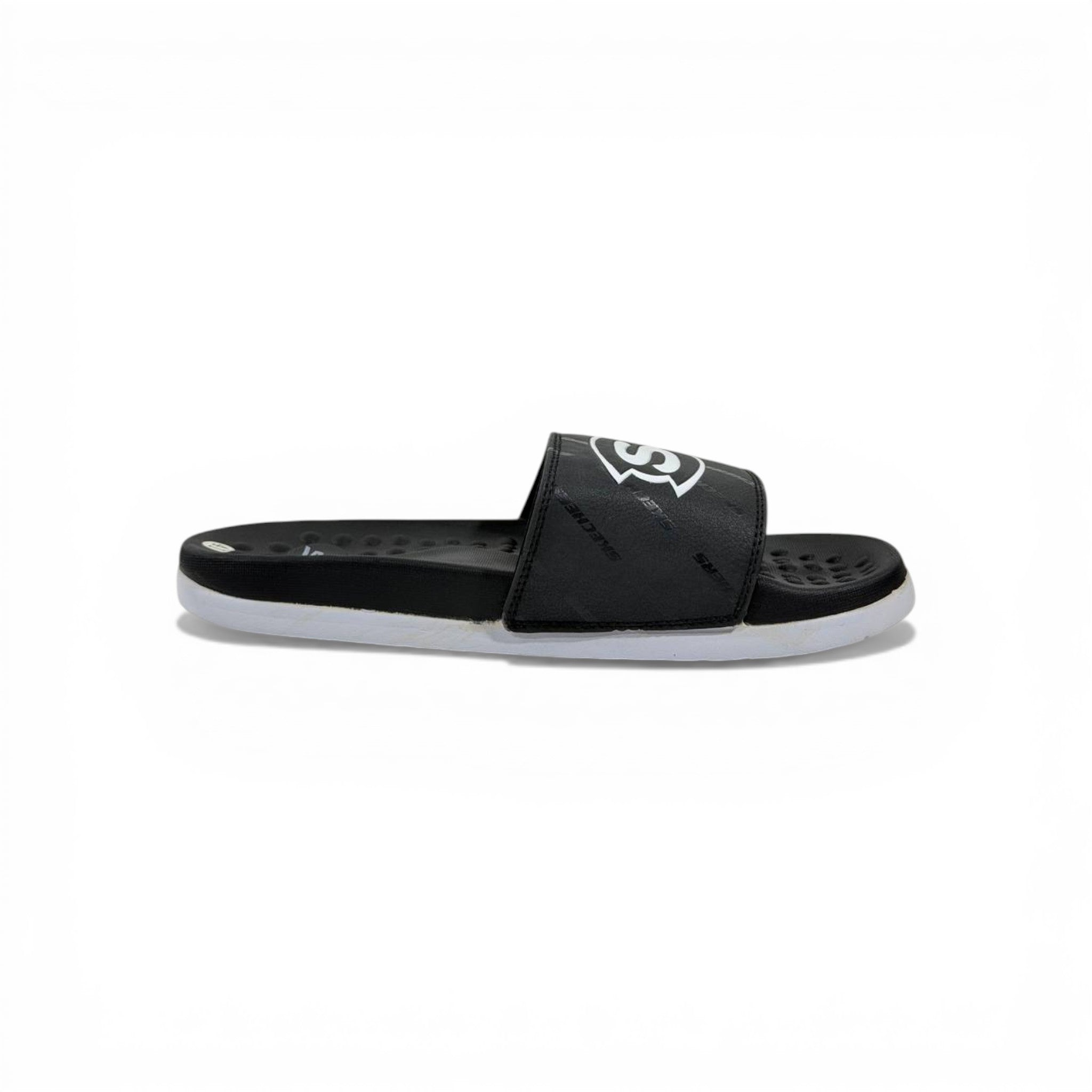 🖤⚪ Skechers Slides – Air Comfort Dual Tone Edition 🔥🩴