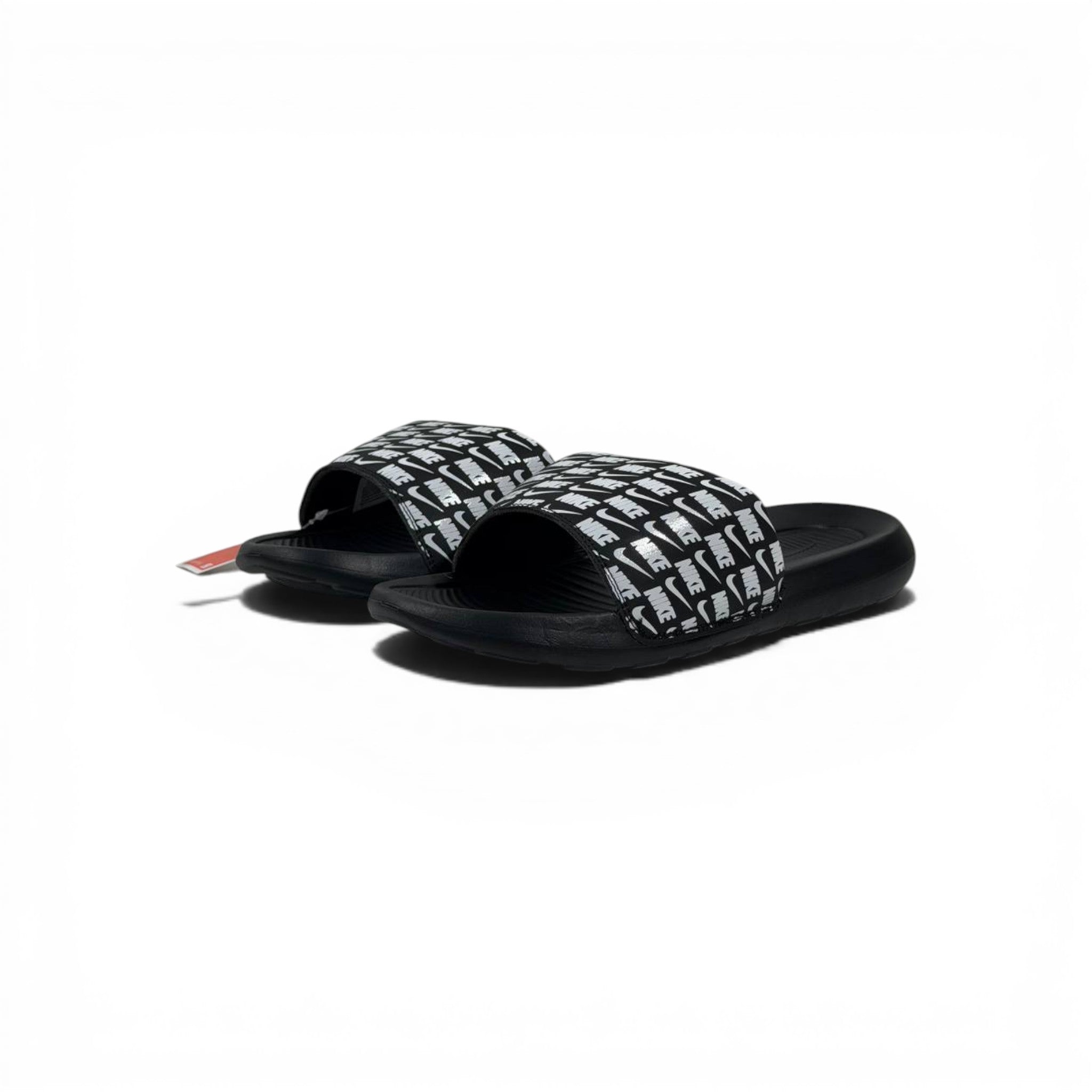 ⚫⚪ Nike All-Over Logo Slides – Streetwear Statement Edition