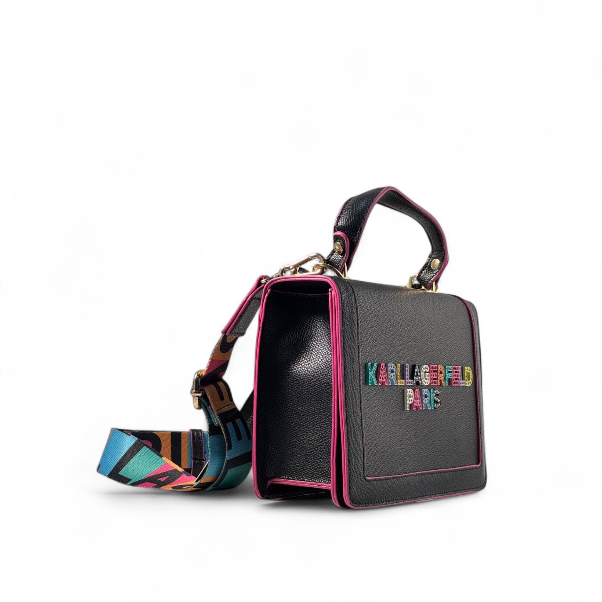 Karl Lagerfeld Rainbow Logo Crossbody Bag – Bold & Chic 🖤🌈