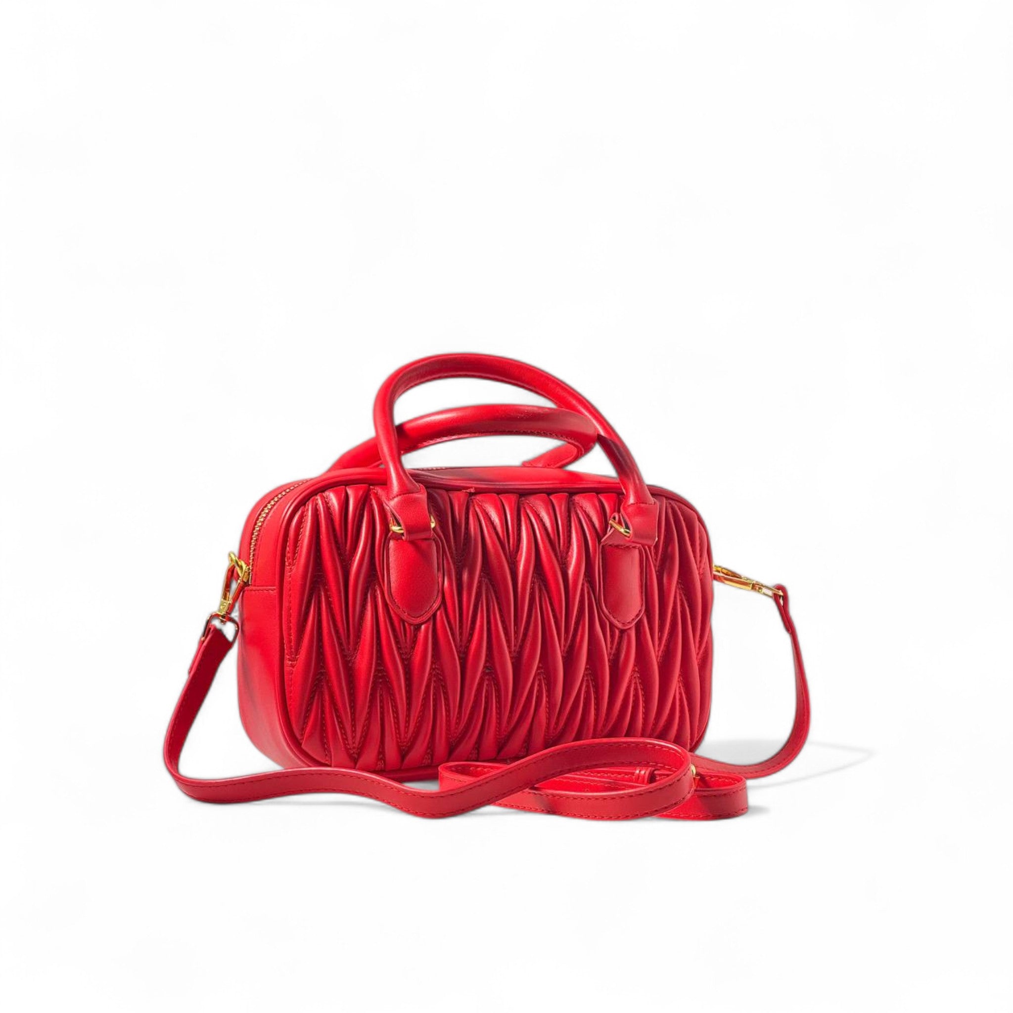 Miu Miu Red Quilted Charm – Crossbody with Gold Lock ❤️🔥