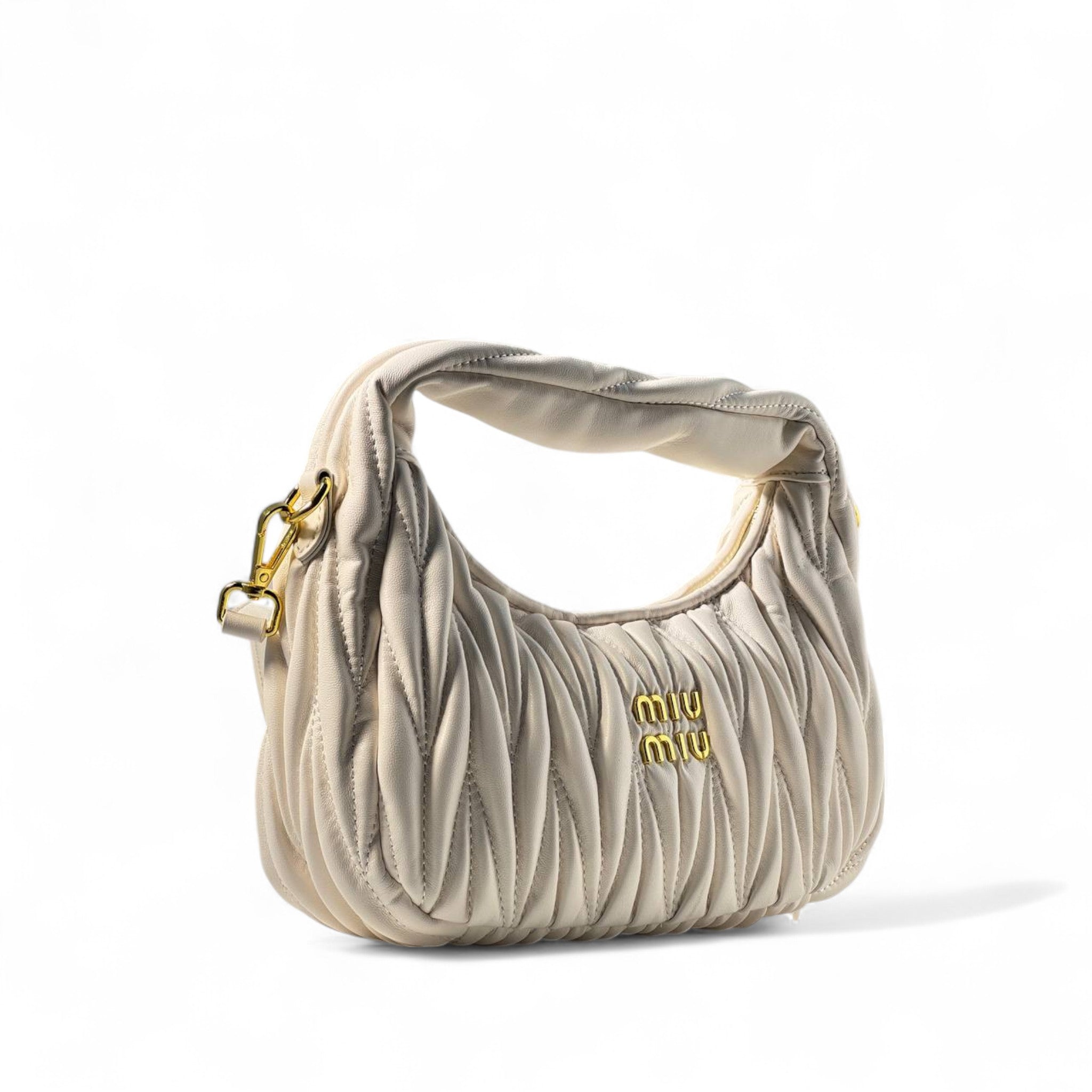 Miu Miu Cream Quilted Mini Bag – Elegant & Effortless ✨🤍