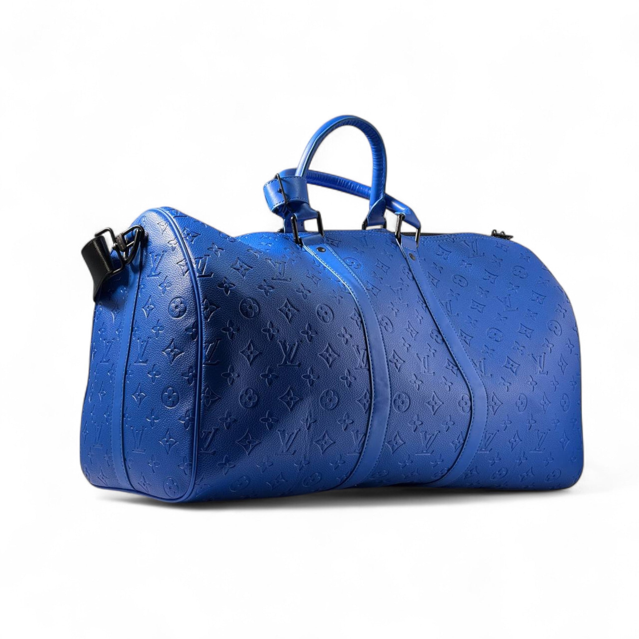 Louis Vuitton Blue Monogram Leather Keepall Bandoulière Bag 💙🧳