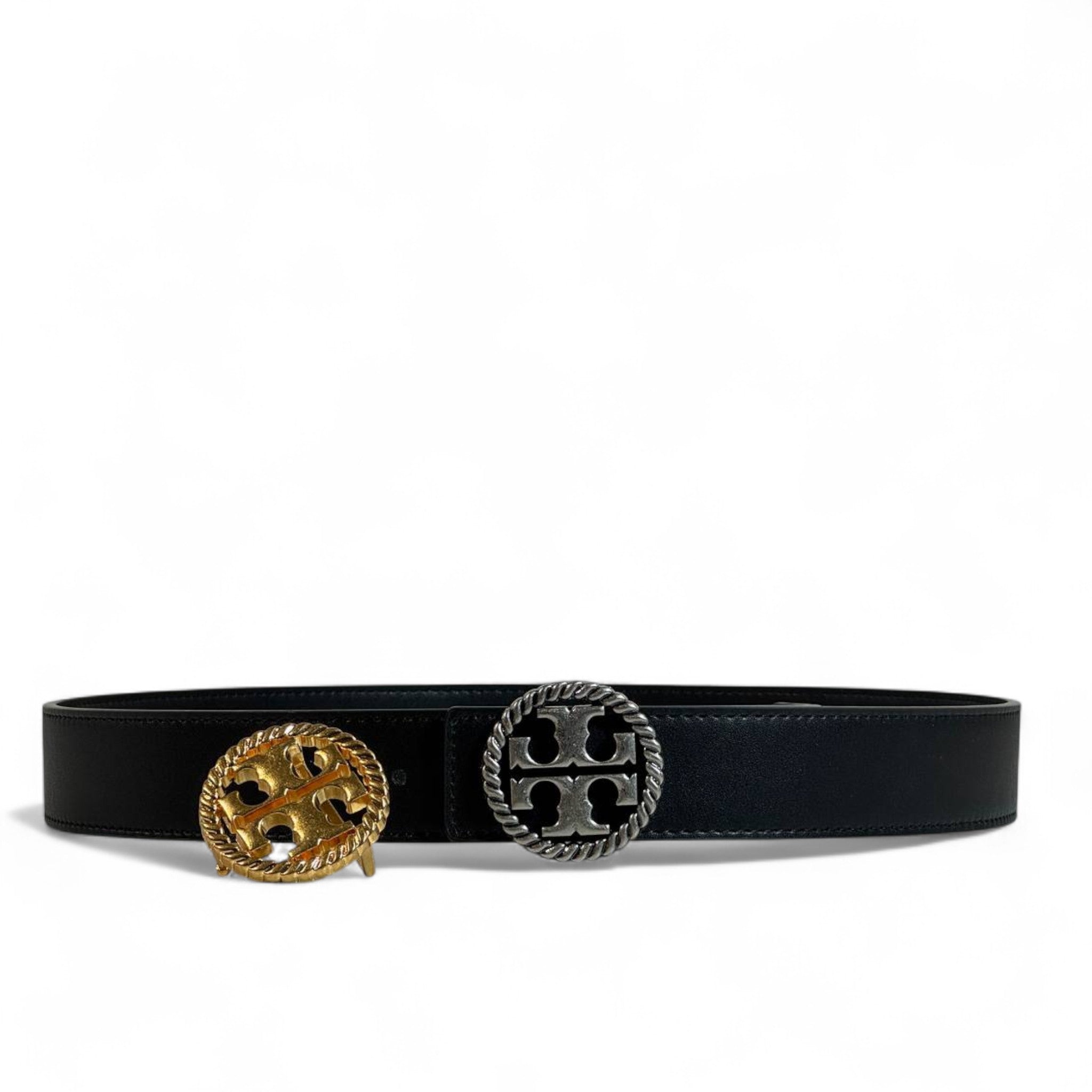 Tory Burch Reversible Black Belt 🖤✨ | Gold & Silver Icon Buckles • Timeless Luxury|115cm
