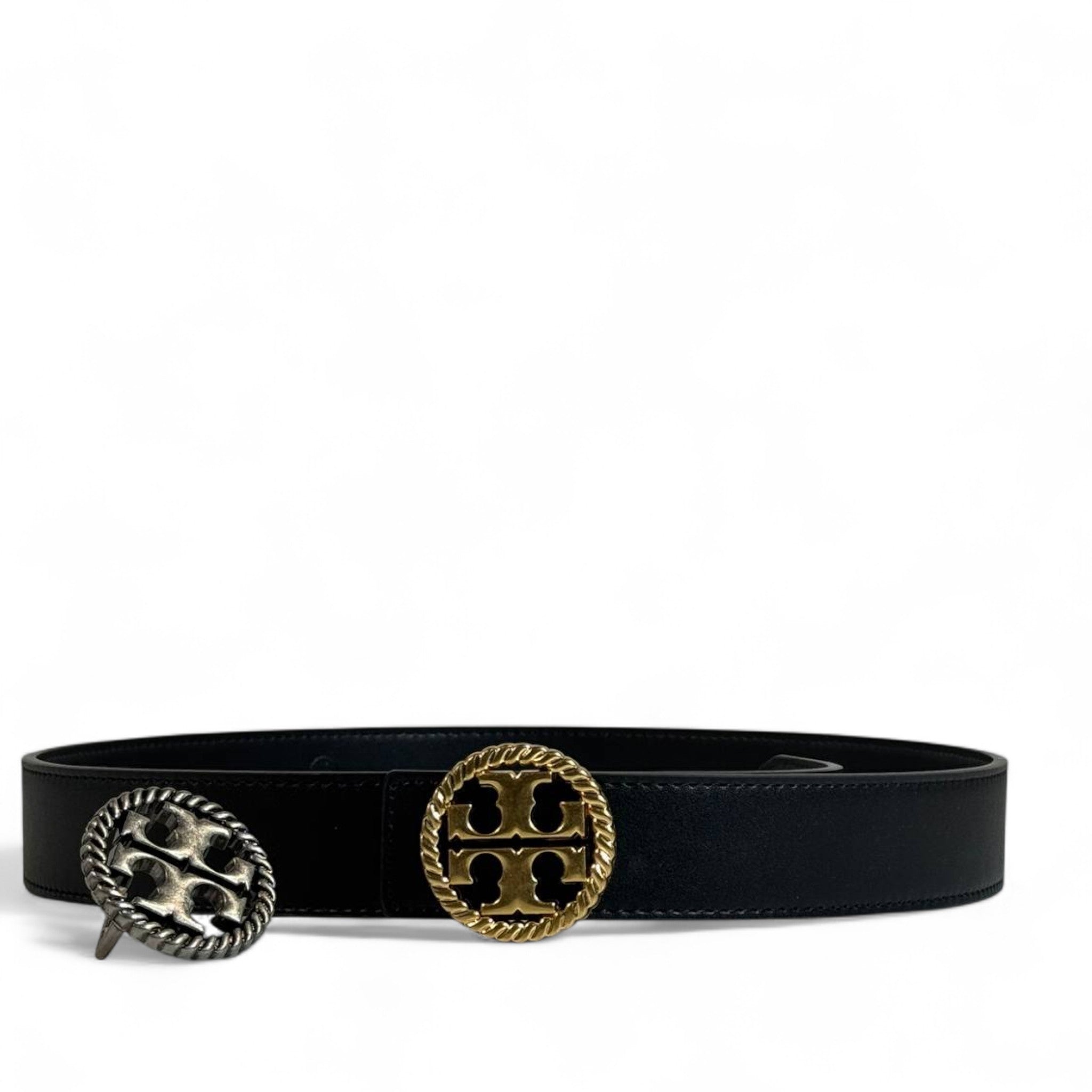 Tory Burch Reversible Black Belt 🖤✨ | Gold & Silver Icon Buckles • Timeless Luxury|115cm