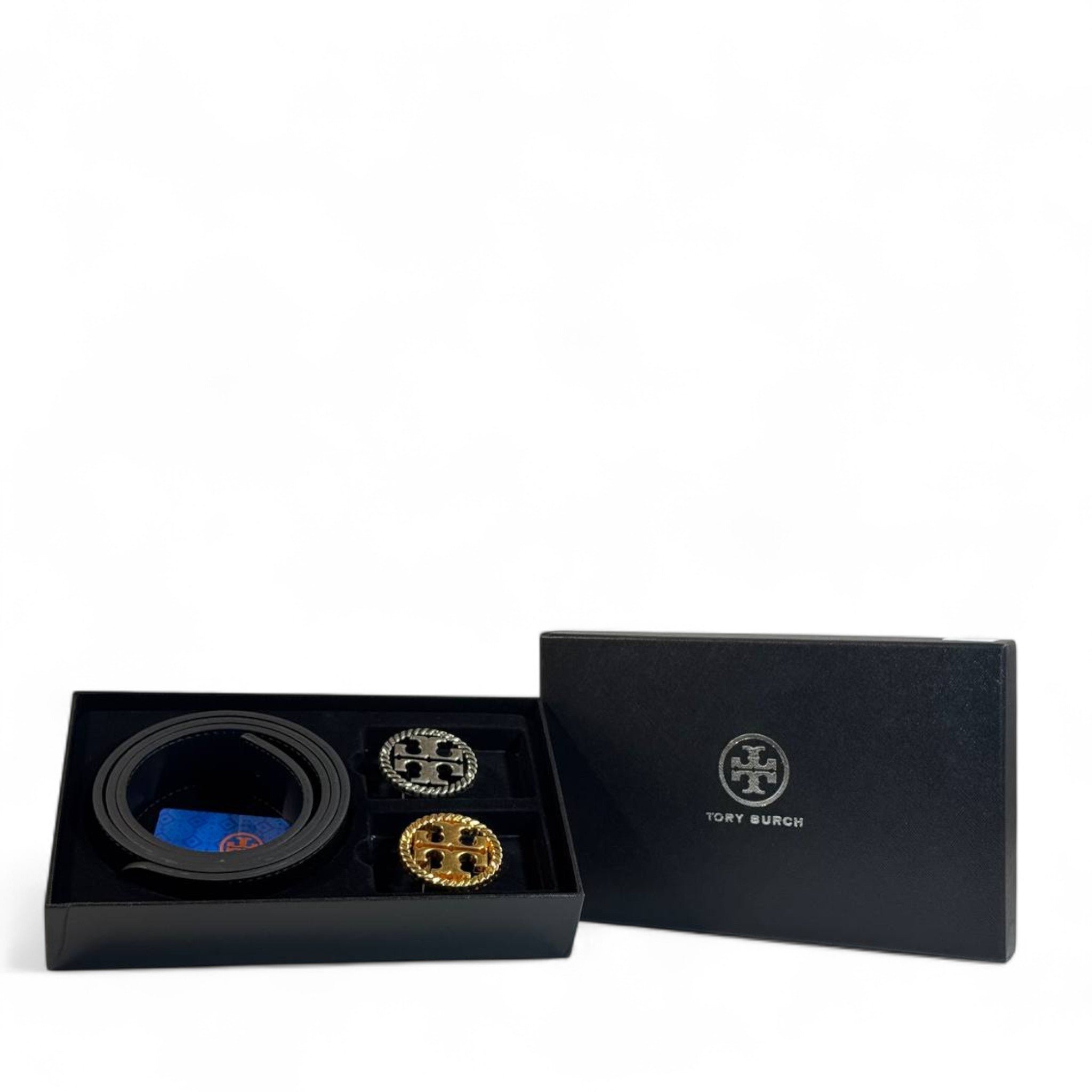 Tory Burch Reversible Black Belt 🖤✨ | Gold & Silver Icon Buckles • Timeless Luxury|115cm