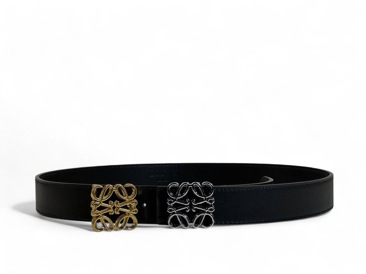 Loewe Belt Set 🖤✨ | 125 cm • Gold & Silver Icon Buckles • Signature Gift Box