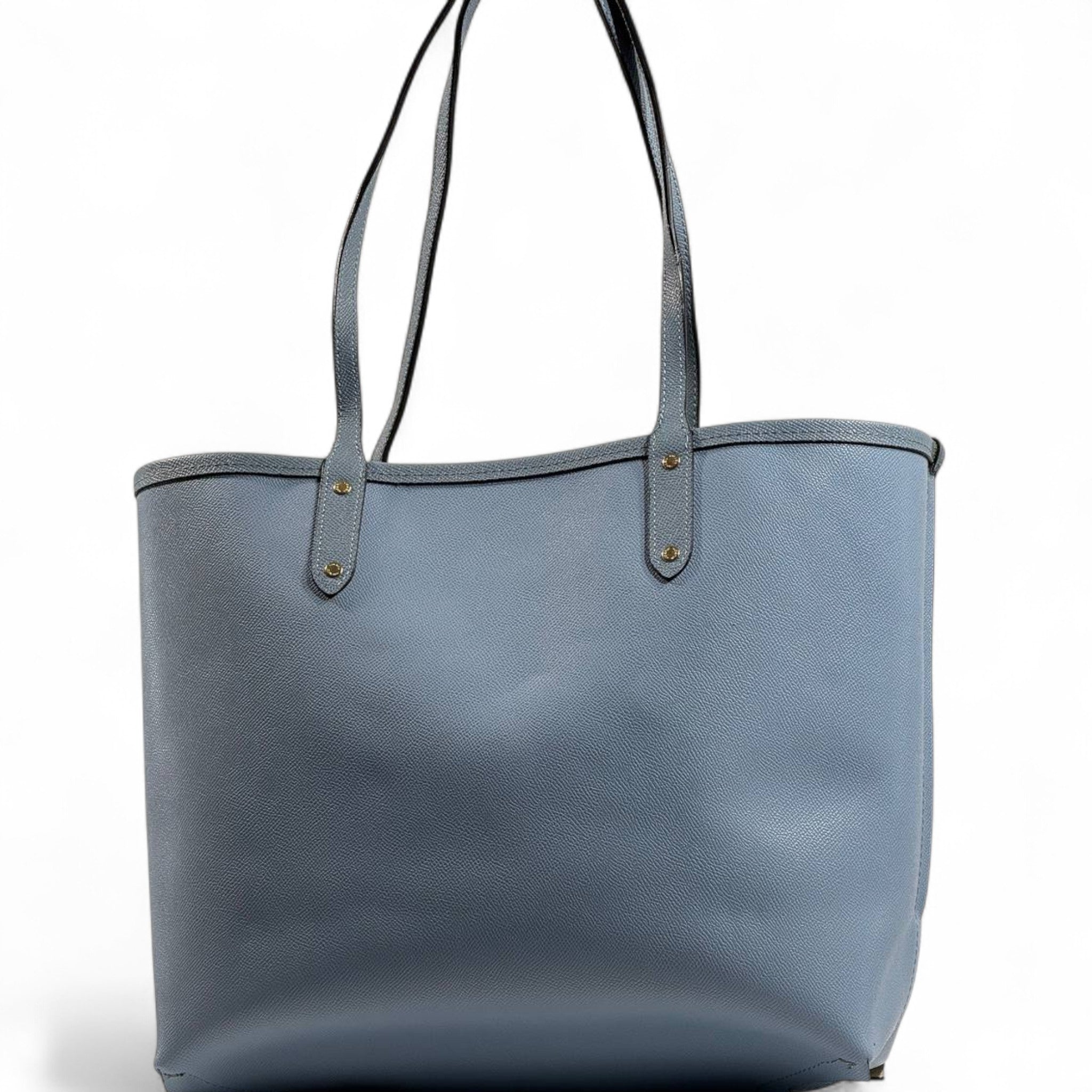 Coach Double-Face Tote Bag 👜💙🤍 | Reversible Beige Monogram & Powder Blue • 2-in-1 Luxury Tote