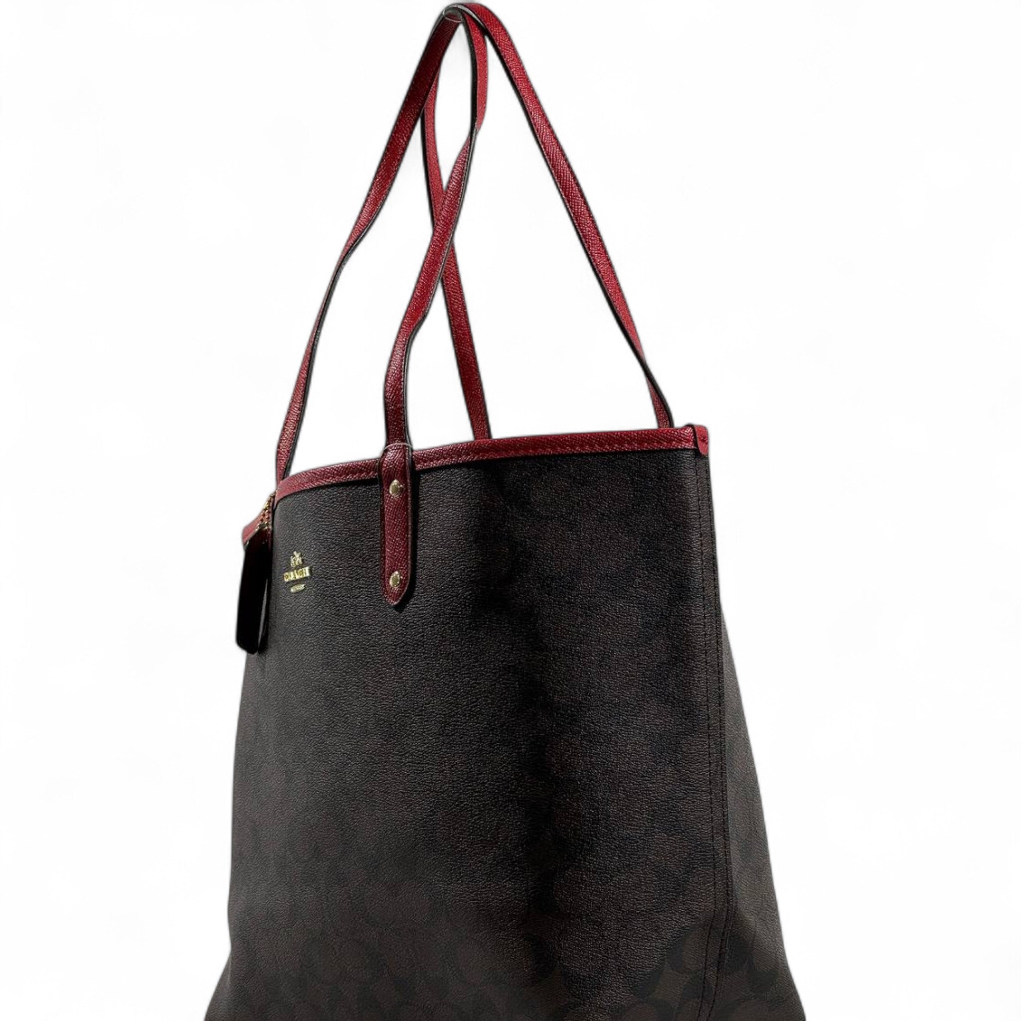 🛍 ✨ Coach Reversible Tote Bag – Signature & Red Edition 👜