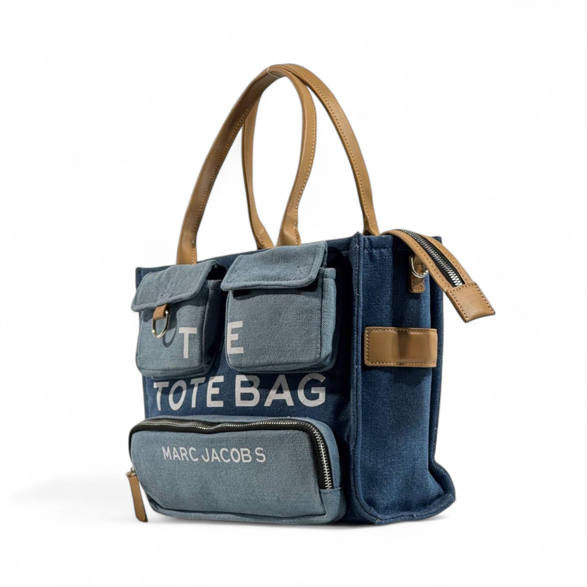 Marc Jacobs “The Tote Bag” Denim Edition 💙 | Multi-Pocket Chic Handbag