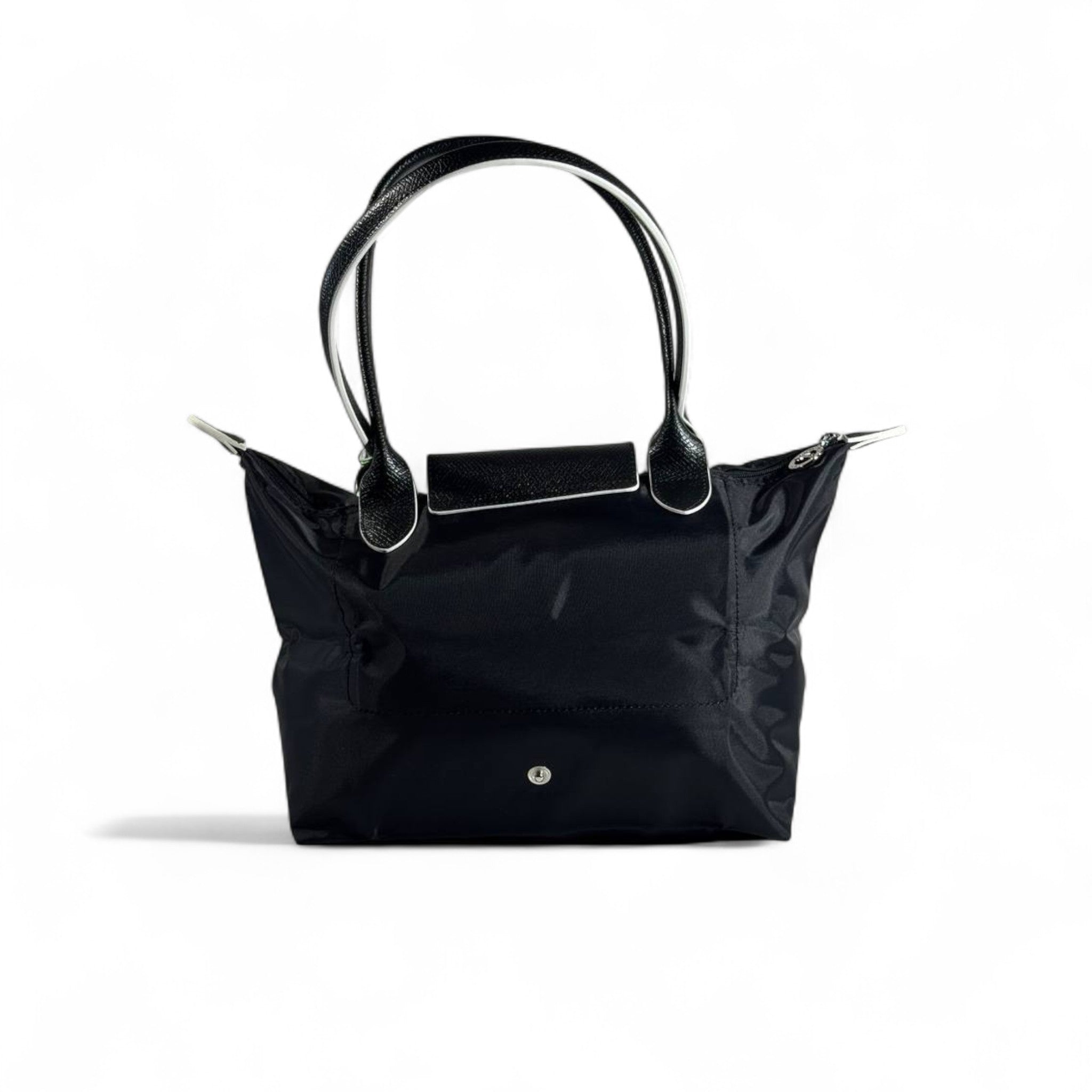 Longchamp Le Pliage Top Handle Bag 💙 Navy Blue with Brown Leathery