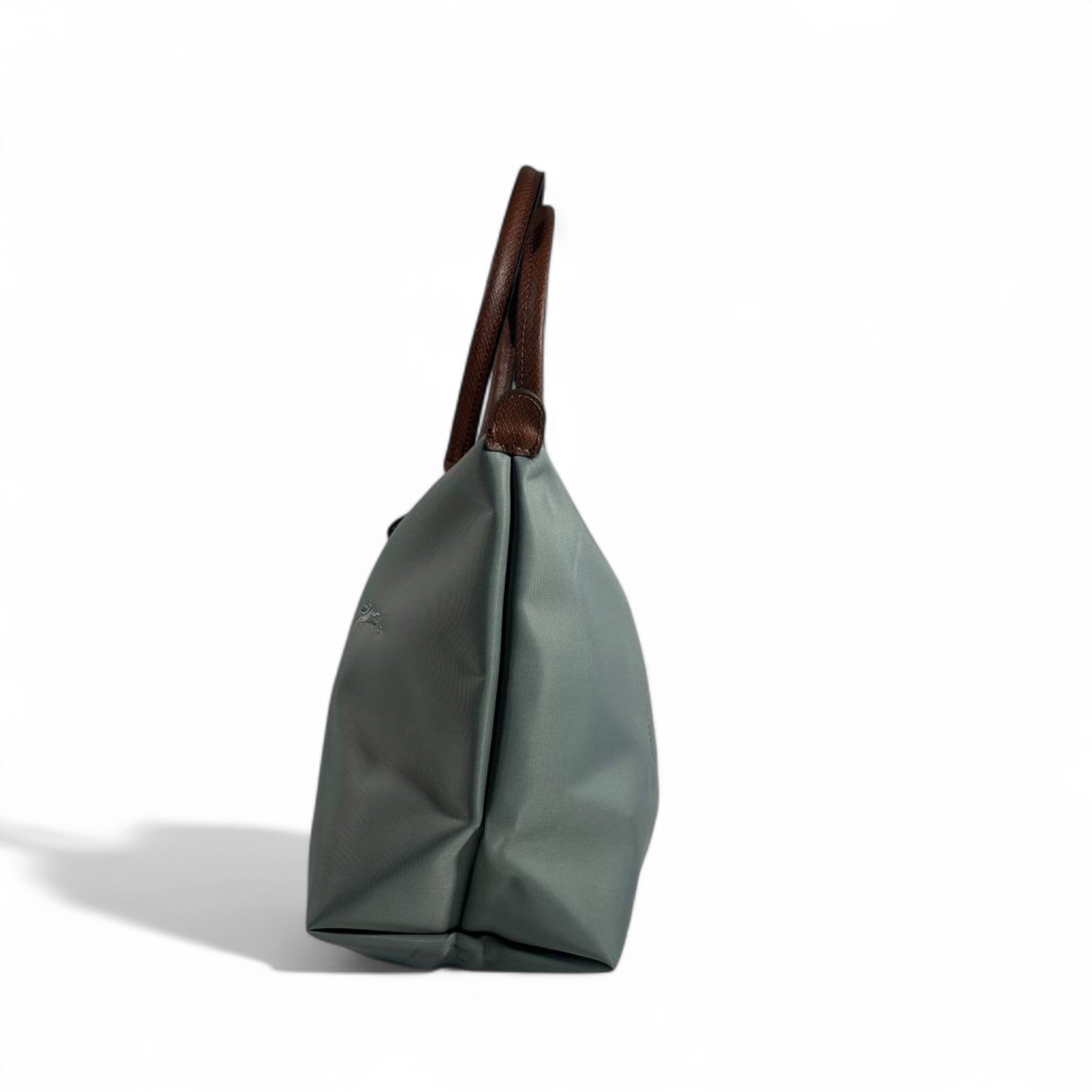 Longchamp Le Pliage Tote 🌿 Sage Green & Brown – Timeless Chic