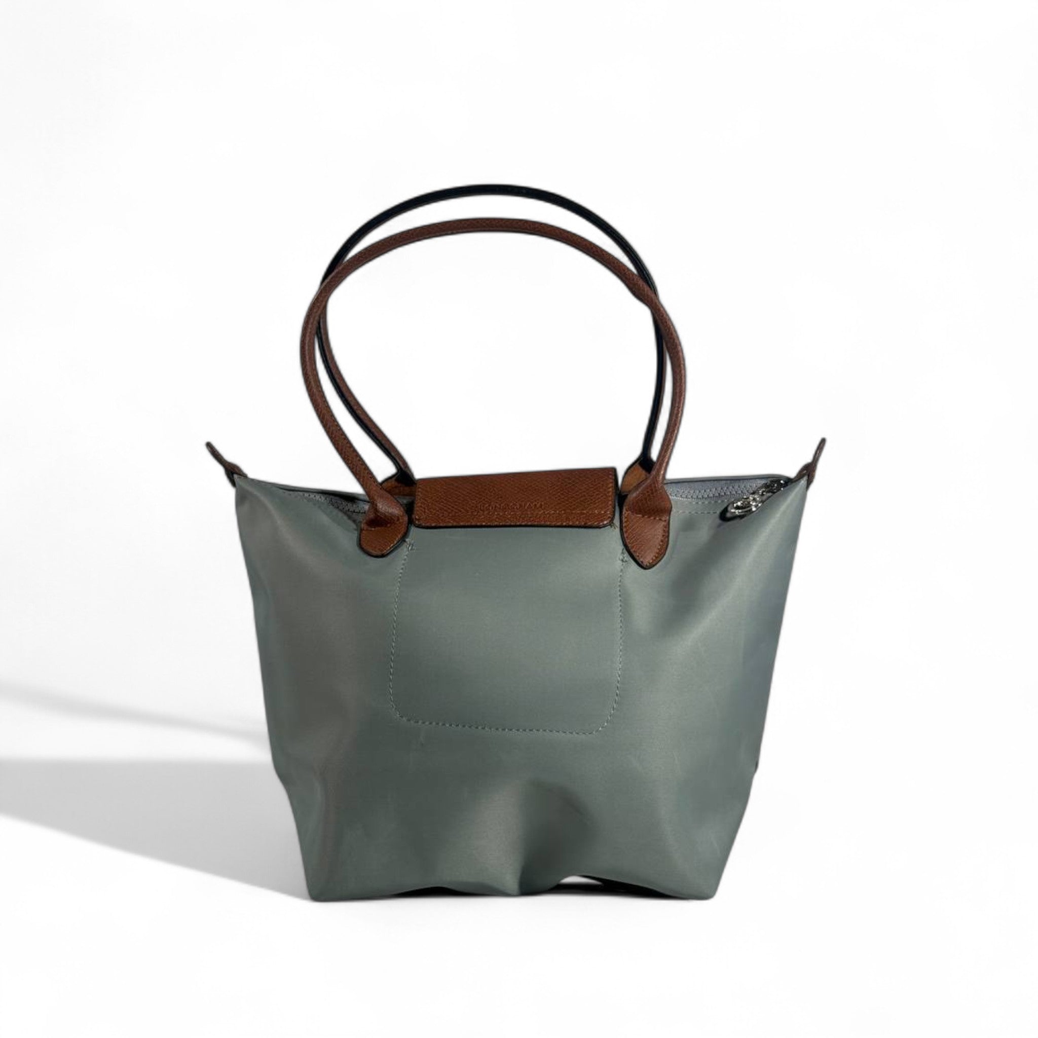 Longchamp Le Pliage Tote 🌿 Sage Green & Brown – Timeless Chic
