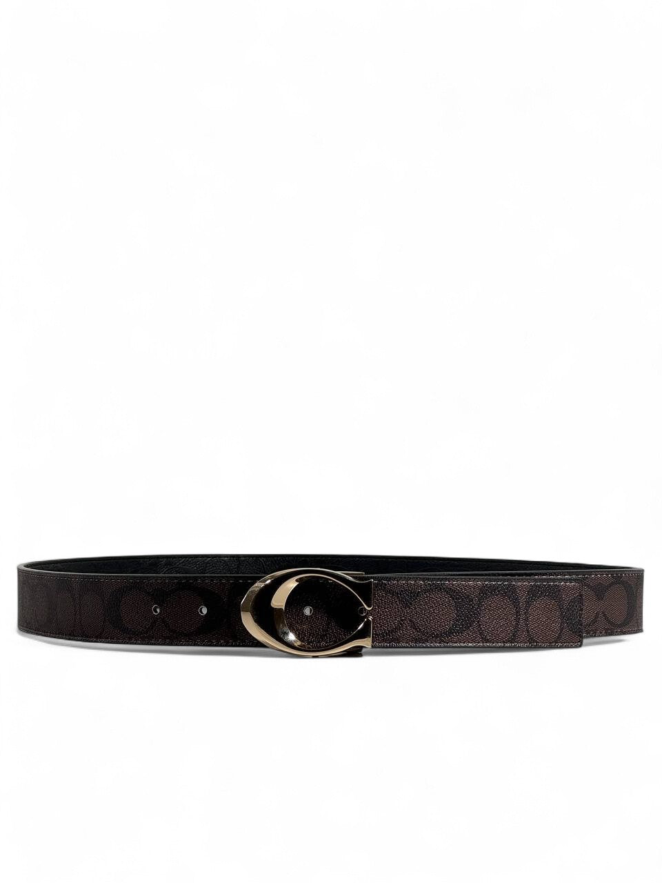Coach Double-Face Signature "C" Buckle Belt 🖤🤎 – 120cm