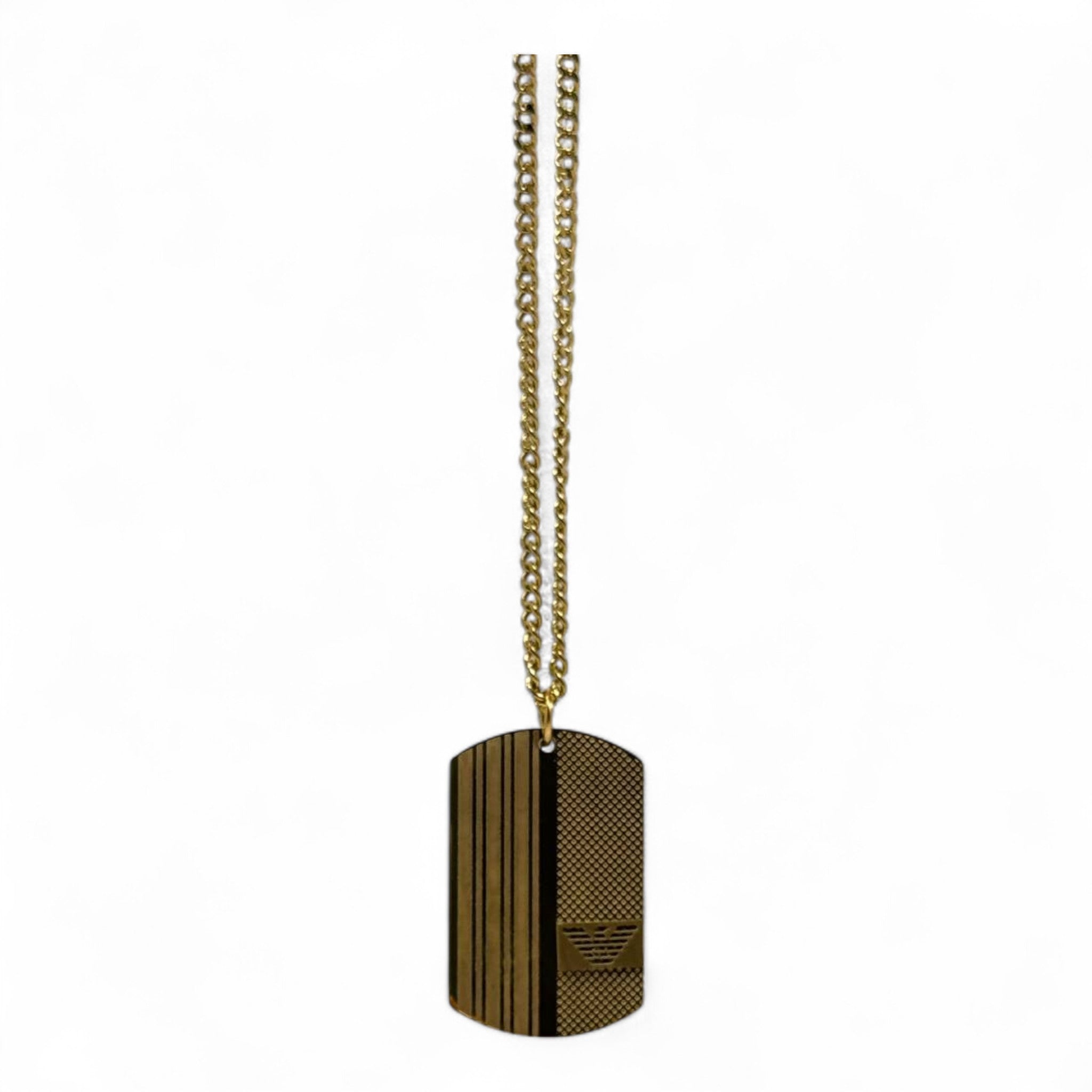 🔥 Armani-Inspired Gold Dog Tag Necklace – Original Stainless Steel | 40cm