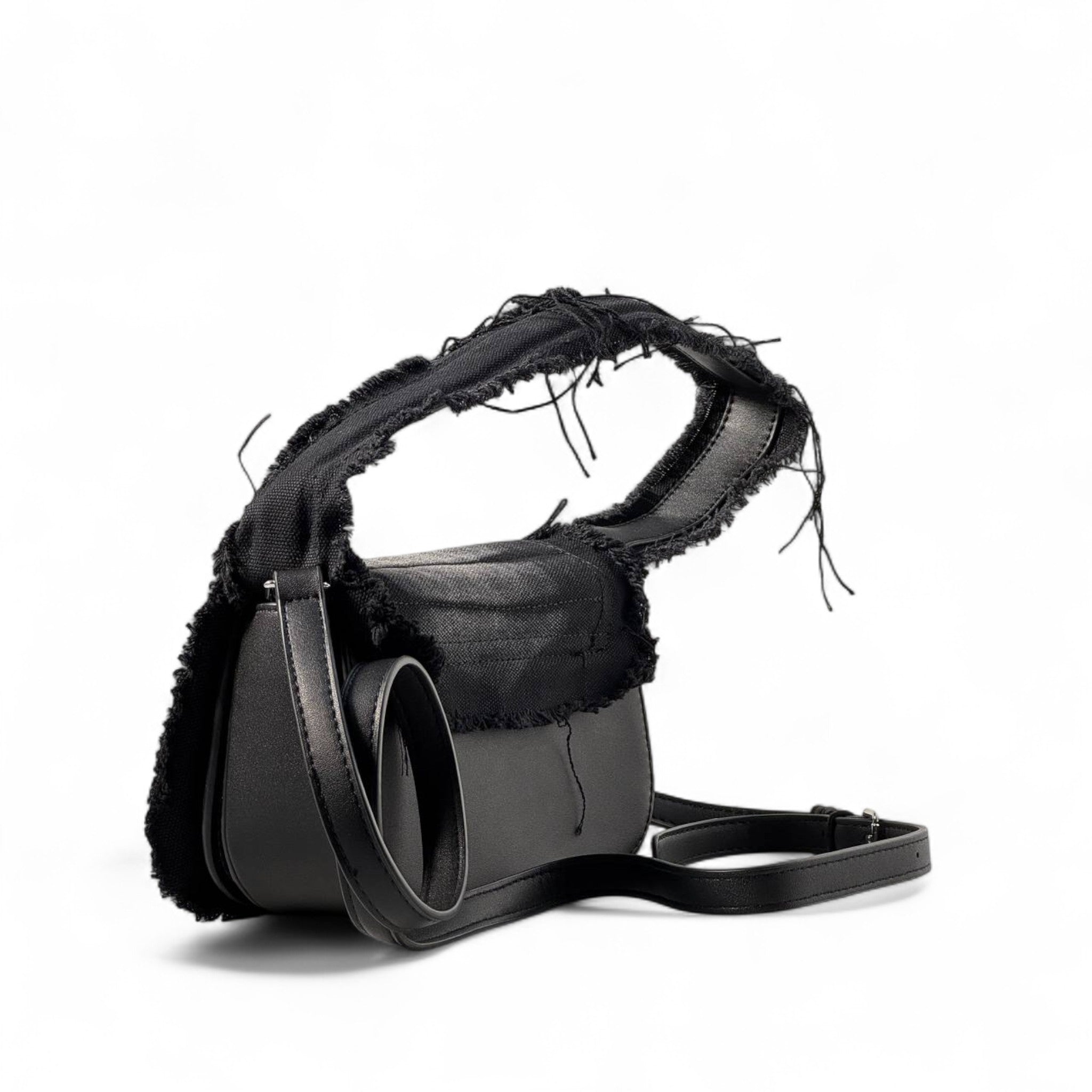 🖤 DIESEL Distressed Logo Bag | Rhinestone Shoulder Statement