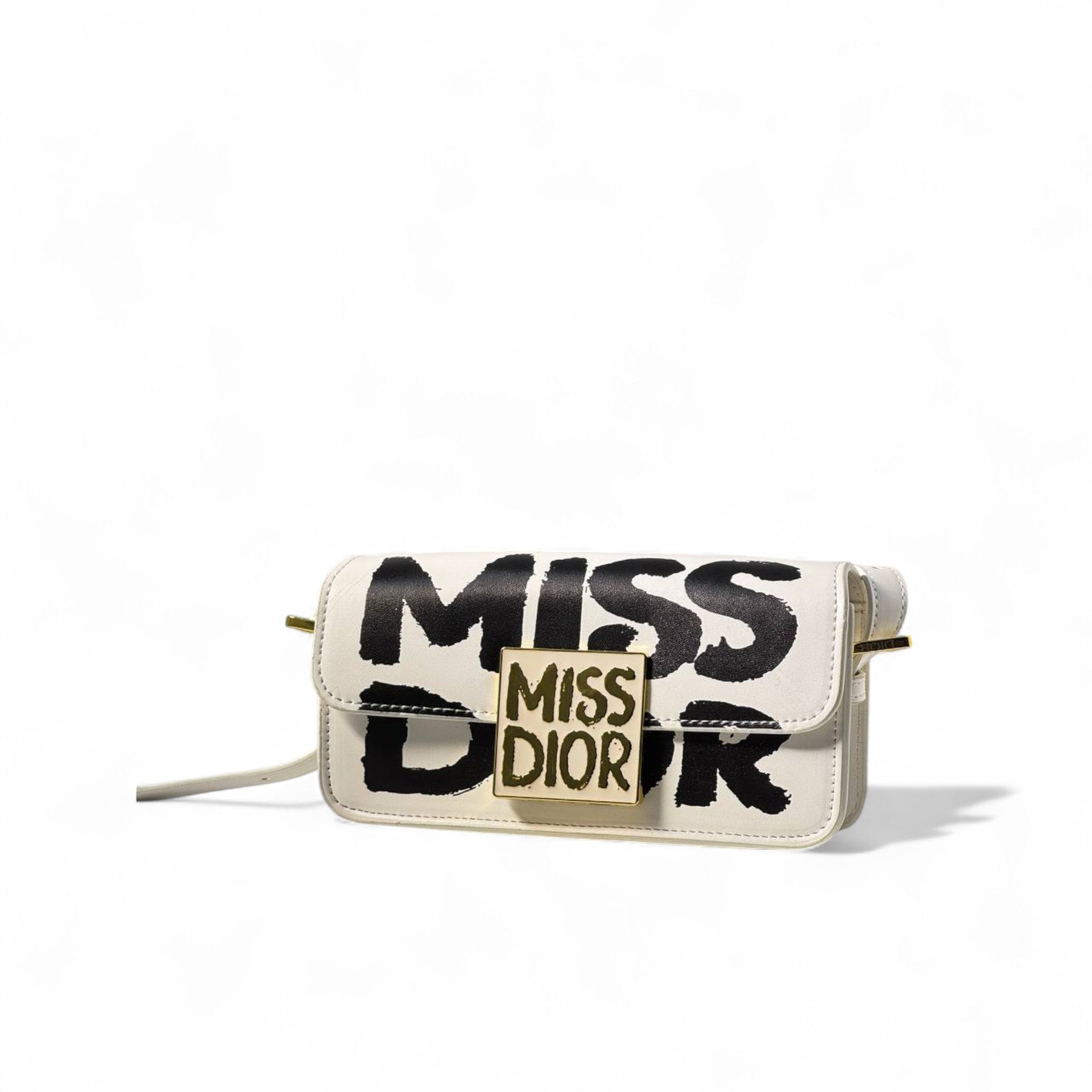 🎨 Miss Dior Graffiti Shoulder Bag – Bold White Edition 🖤🤍
