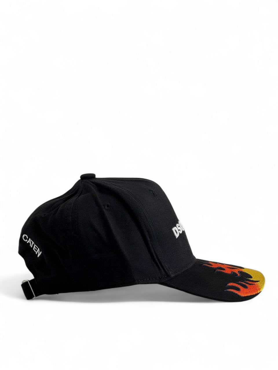 Dsquared2 Black Cap with Flame Visor 🖤🔥 | Bold Streetwear Style