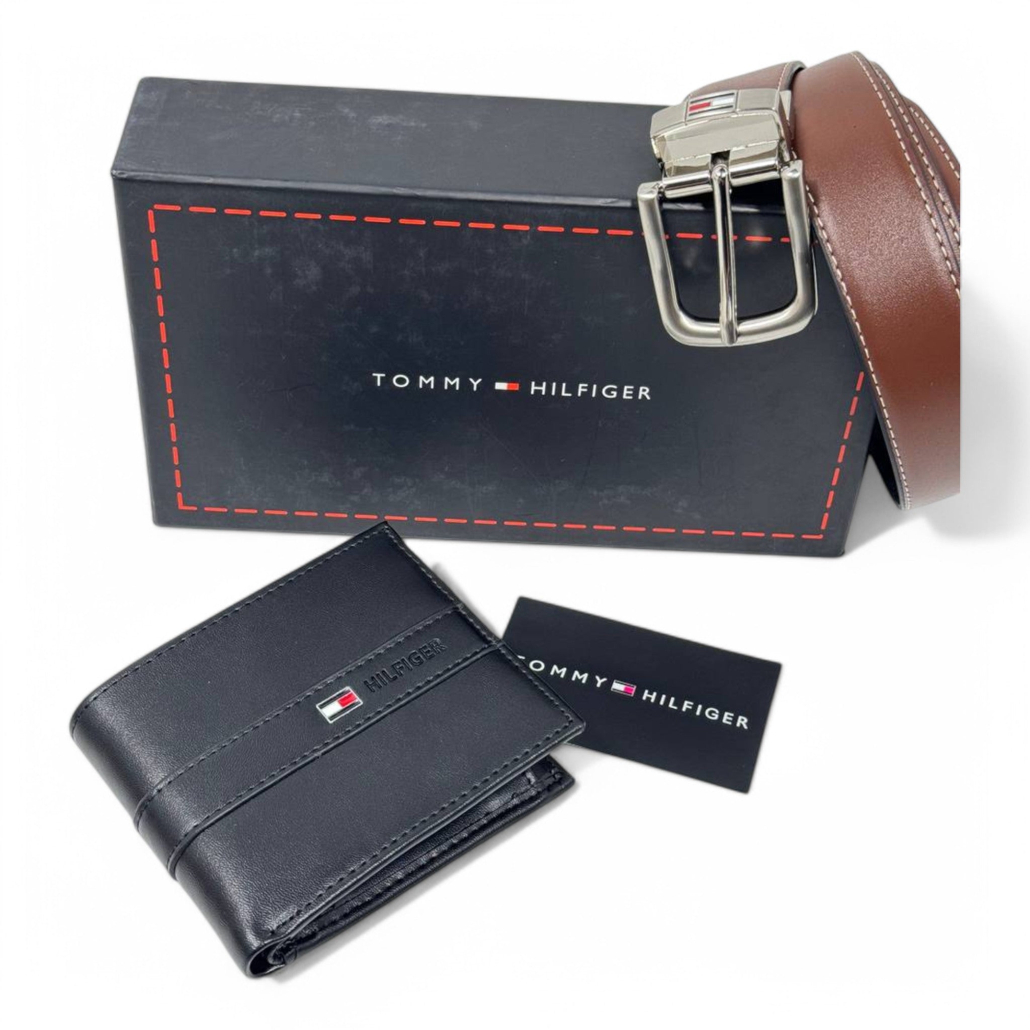 Tommy Hilfiger Men's Leather Wallet and Belt Gift Set
