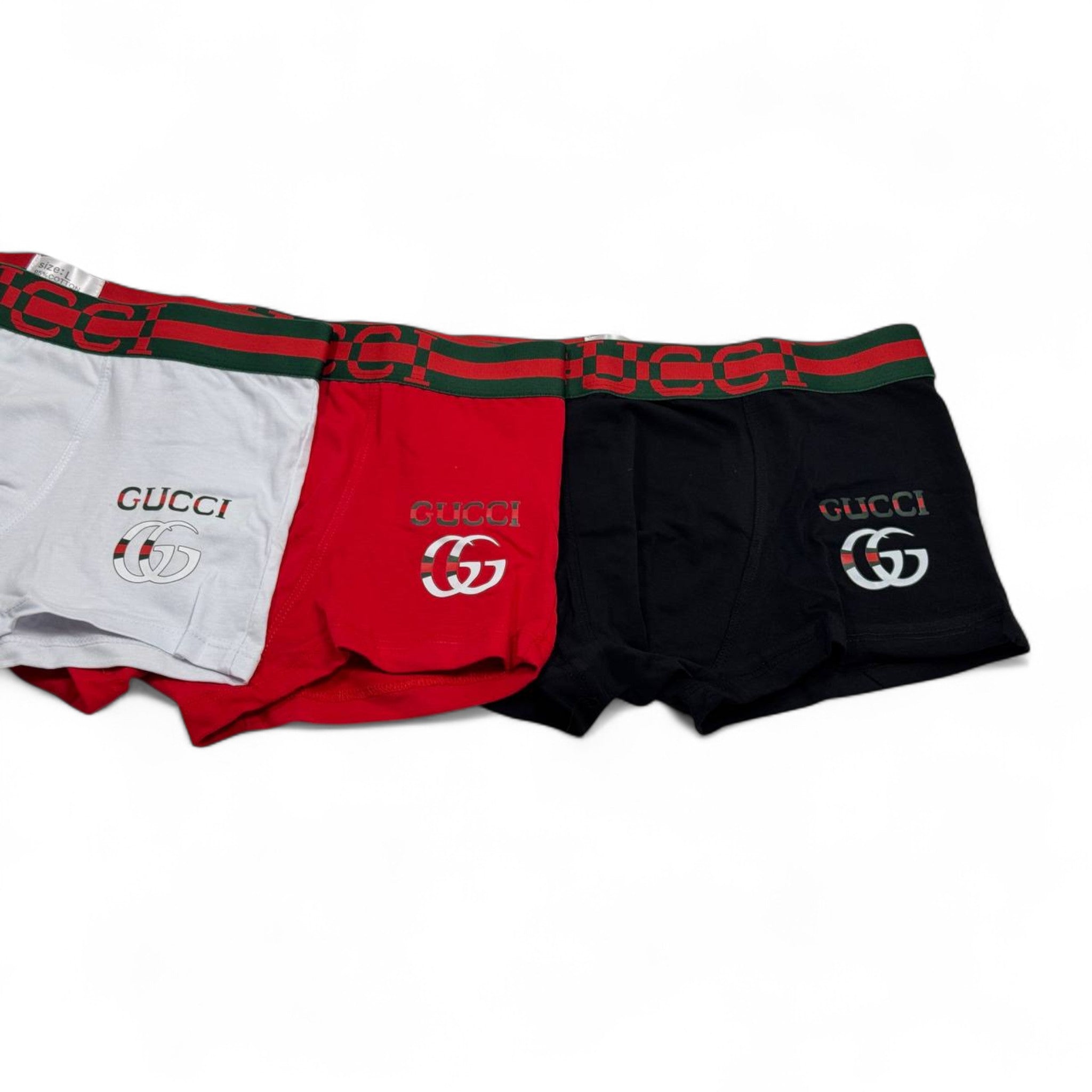 🩳 Gucci Men’s Boxer Briefs – 3-Pack Signature Web Waistband (White, Red, Black) 🔥