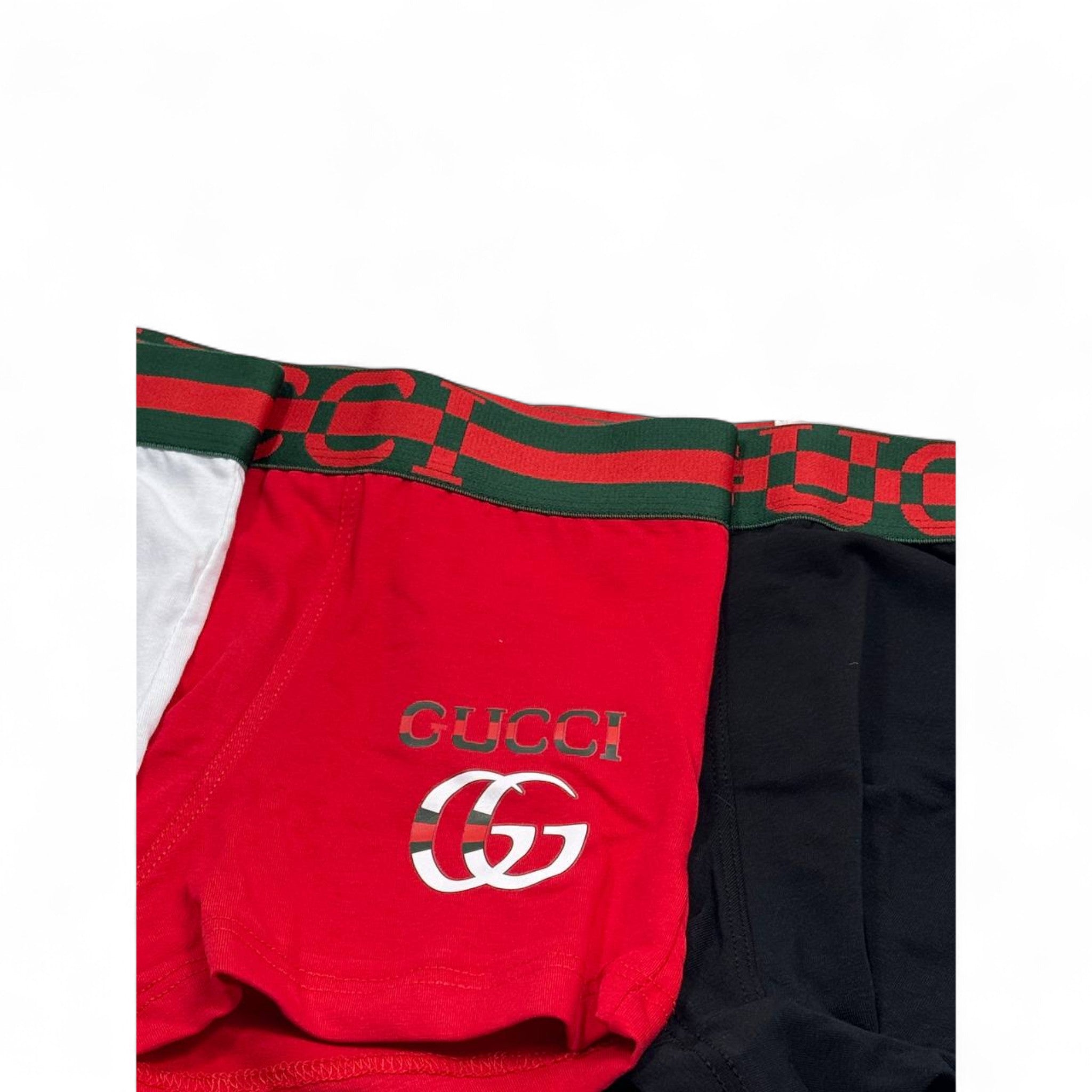 🩳 Gucci Men’s Boxer Briefs – 3-Pack Signature Web Waistband (White, Red, Black) 🔥