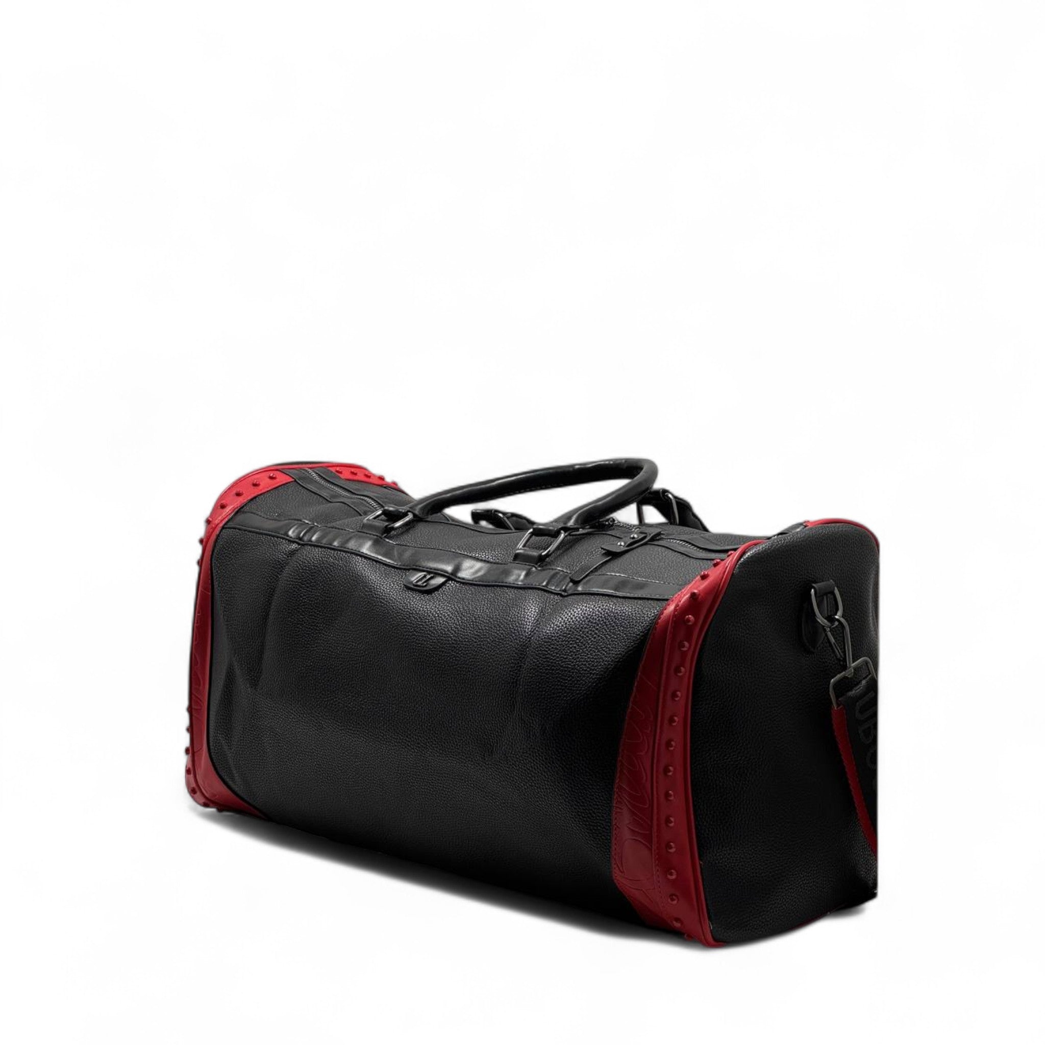 🧳 Christian Louboutin Travel Duffle Bag – Black & Red Leather Luxe