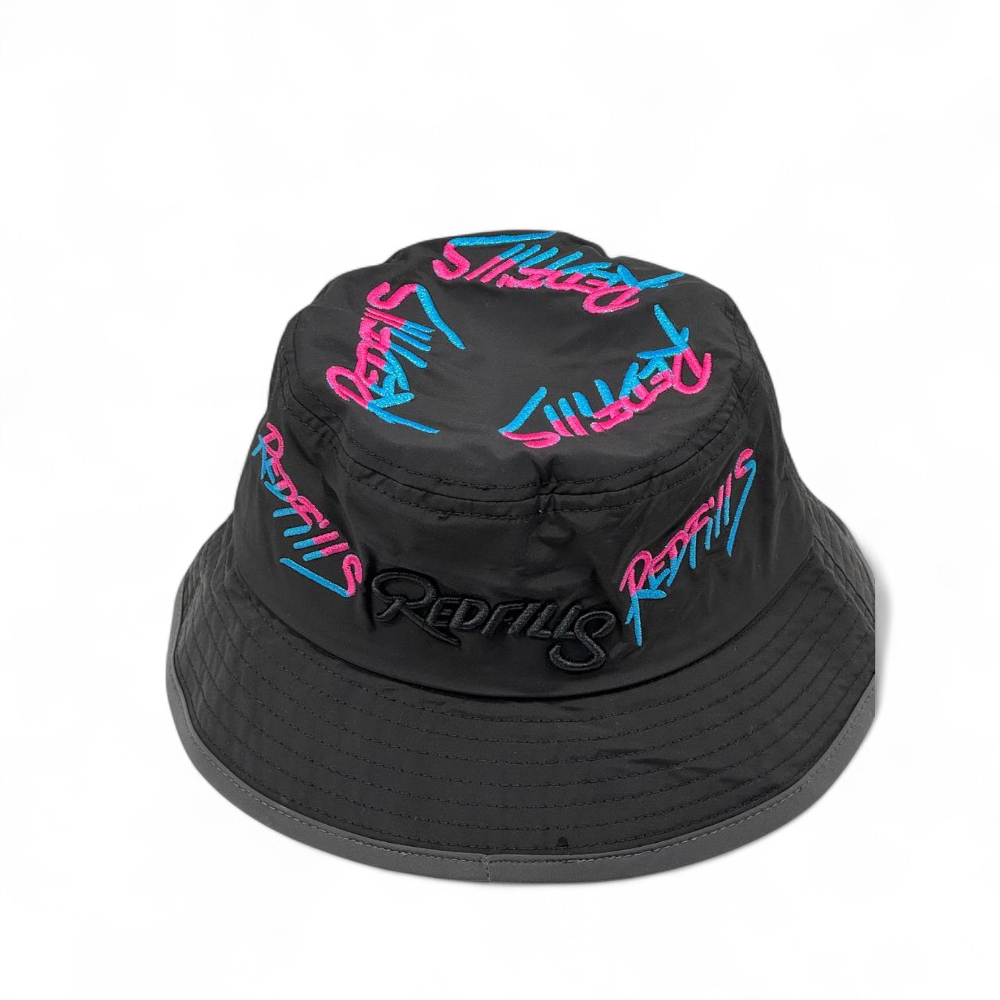๐จ Redfills Graffiti-Style Bucket Hat โ Neon Pop on Black ๐งข