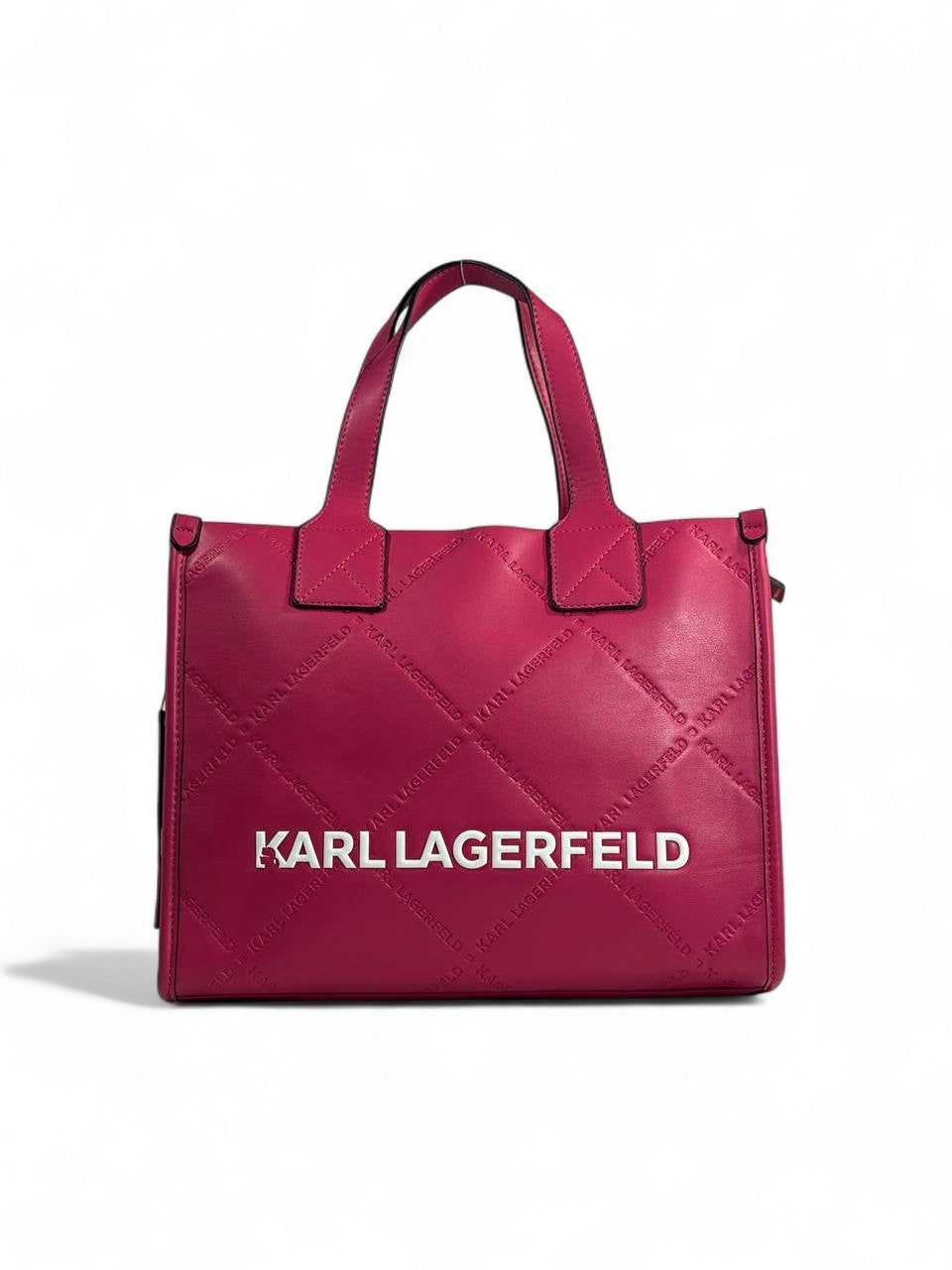 💖 Karl Lagerfeld Pink Tote Bag – Quilted Logo Shopper Handbag ✨👜