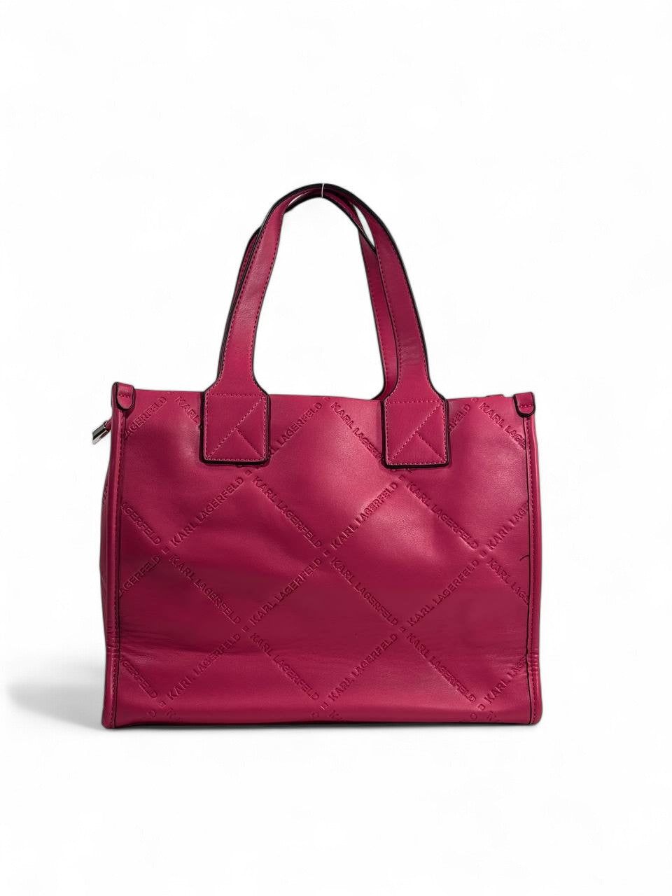 💖 Karl Lagerfeld Pink Tote Bag – Quilted Logo Shopper Handbag ✨👜