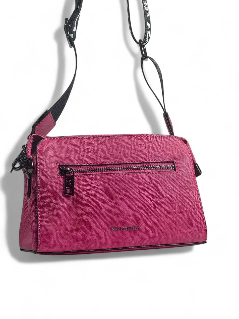 ✨ Karl Lagerfeld Pink Crossbody Bag – Iconic Strap & Cartoon Charm 👜💖