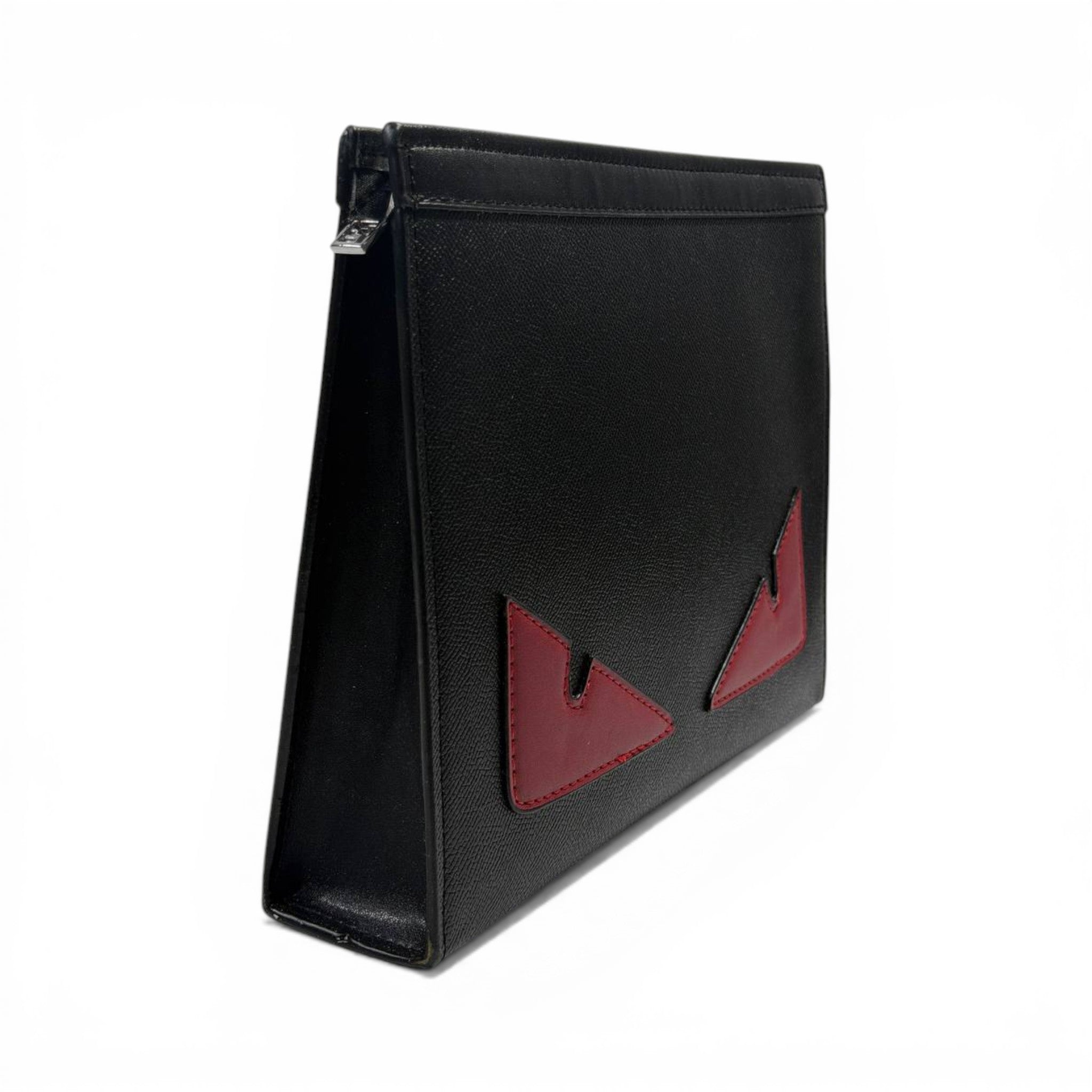 Fendi Monster Eyes Black Leather Clutch Bag 🖤👀✨