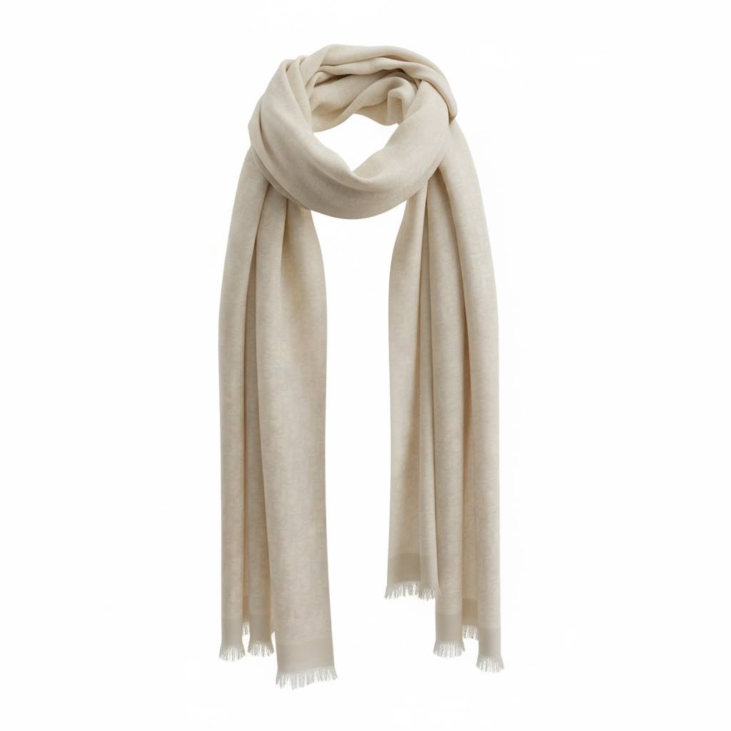 🧣 Dior Soft Beige Draped Scarf – Pure Elegance & Timeless Luxury ✨